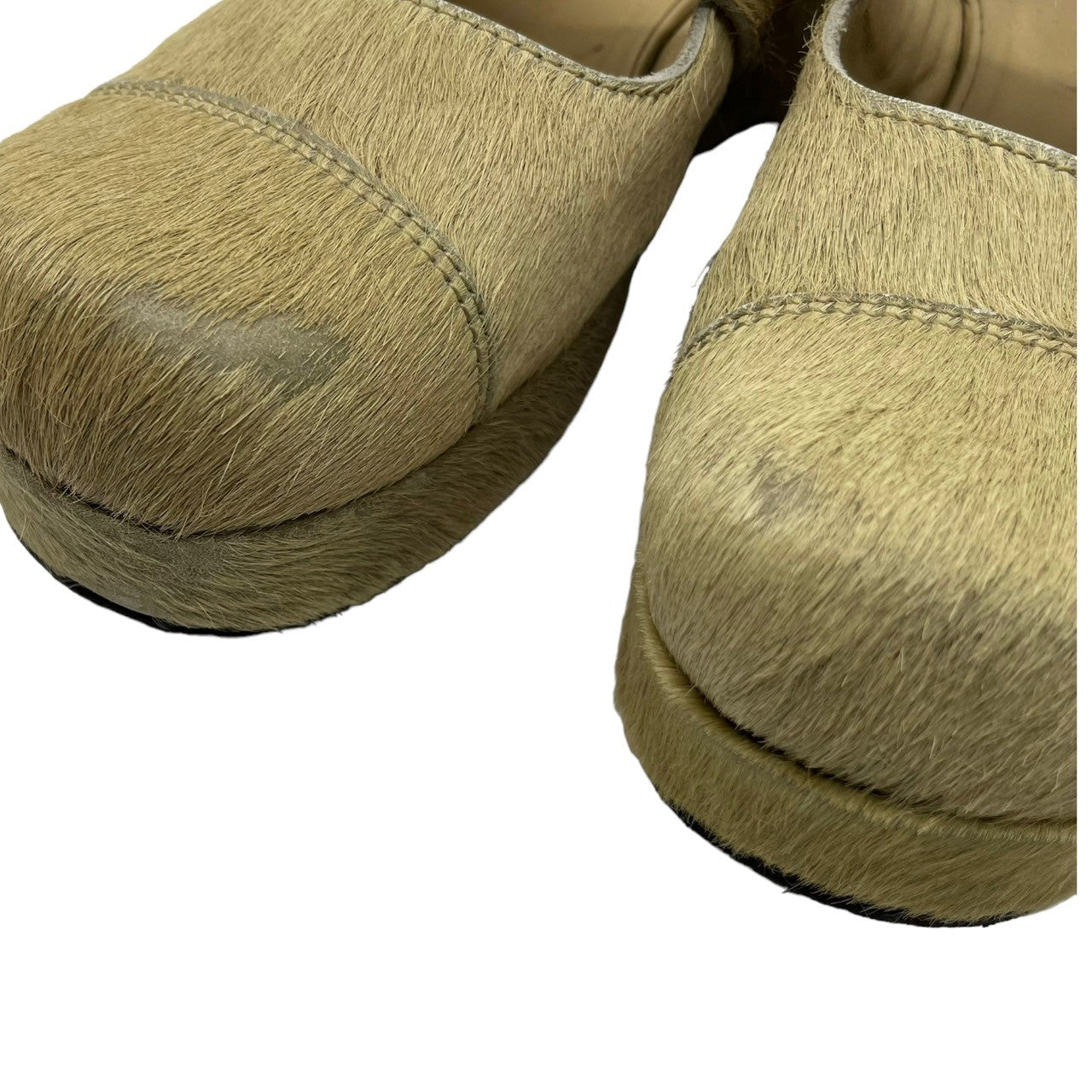 tricot COMME des GARCONS(トリココムデギャルソン) Harako sabo sandals ハラコ サボ サンダル SIZE 25.0程度(メンズ着用可能) アイボリー スレ、使用感、キズ有