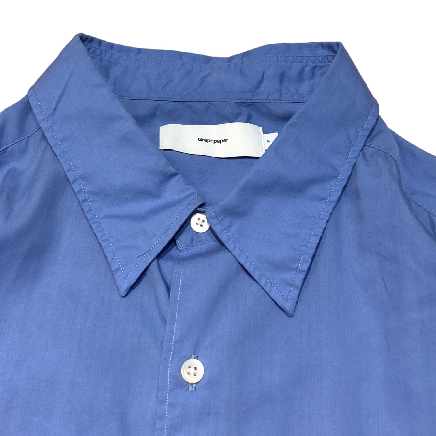 Graphpaper(グラフペーパー) 23SS Broad L/S Oversized Regular Collar Shirt オーバーサイズド レギュラーカラー シャツ GM193-50107B FREE サックスブルー