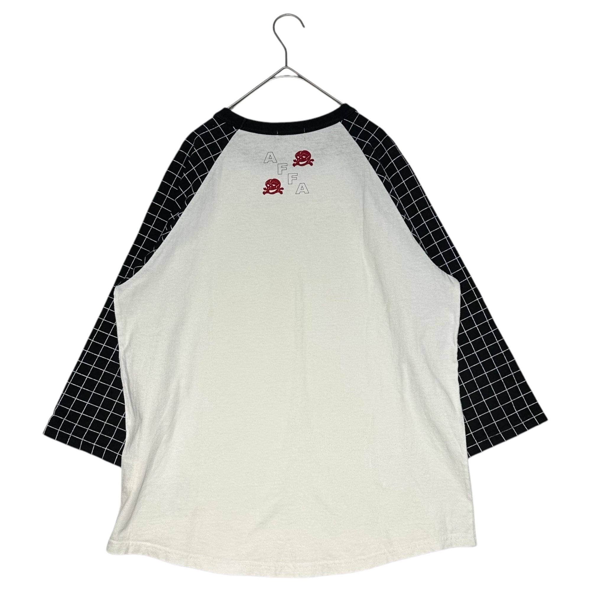 AFFA(エーエフエフエー) 90's Early spider check raglan cut and sew 初期 スパイダー チェック ラグラン カットソー AF745 M ホワイト×ブラック