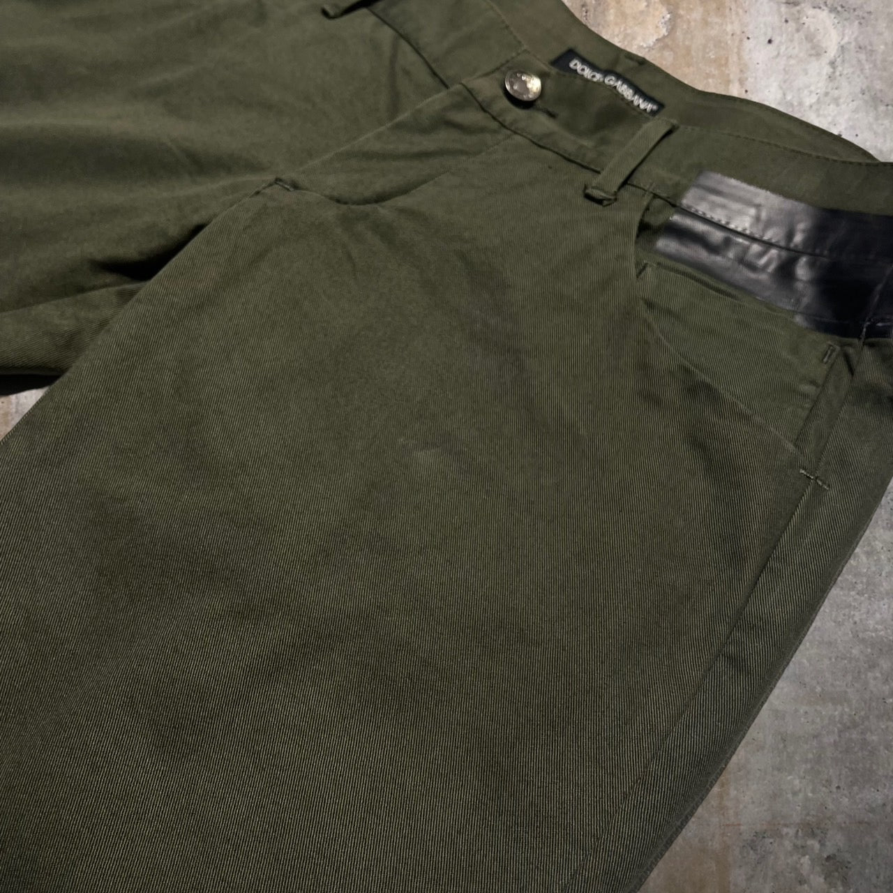 Dolce & Gabbana(ドルチェ&ガッバーナ) 90'sラインテープ加工パンツ 46 カーキ