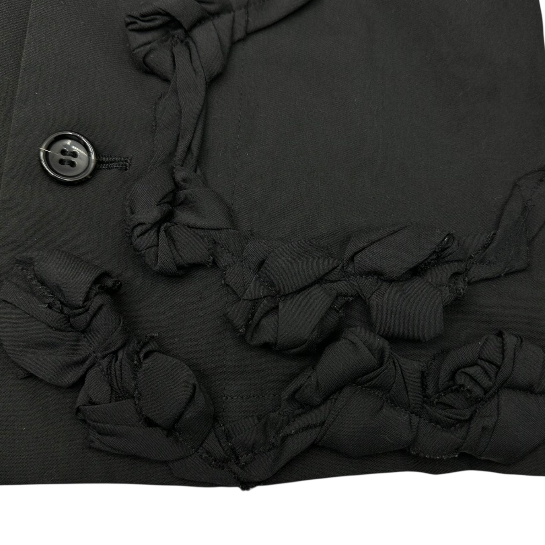 robe de chambre COMME des GARCONS(ローブドシャンブルコムデギャルソン) 03SS Flower Motif Polyester Wool 3B Stretch Jacket フラワー モチーフ ポリエステル ウール 3B ストレッチ ジャケット RI-J015 M ブラック AD2002