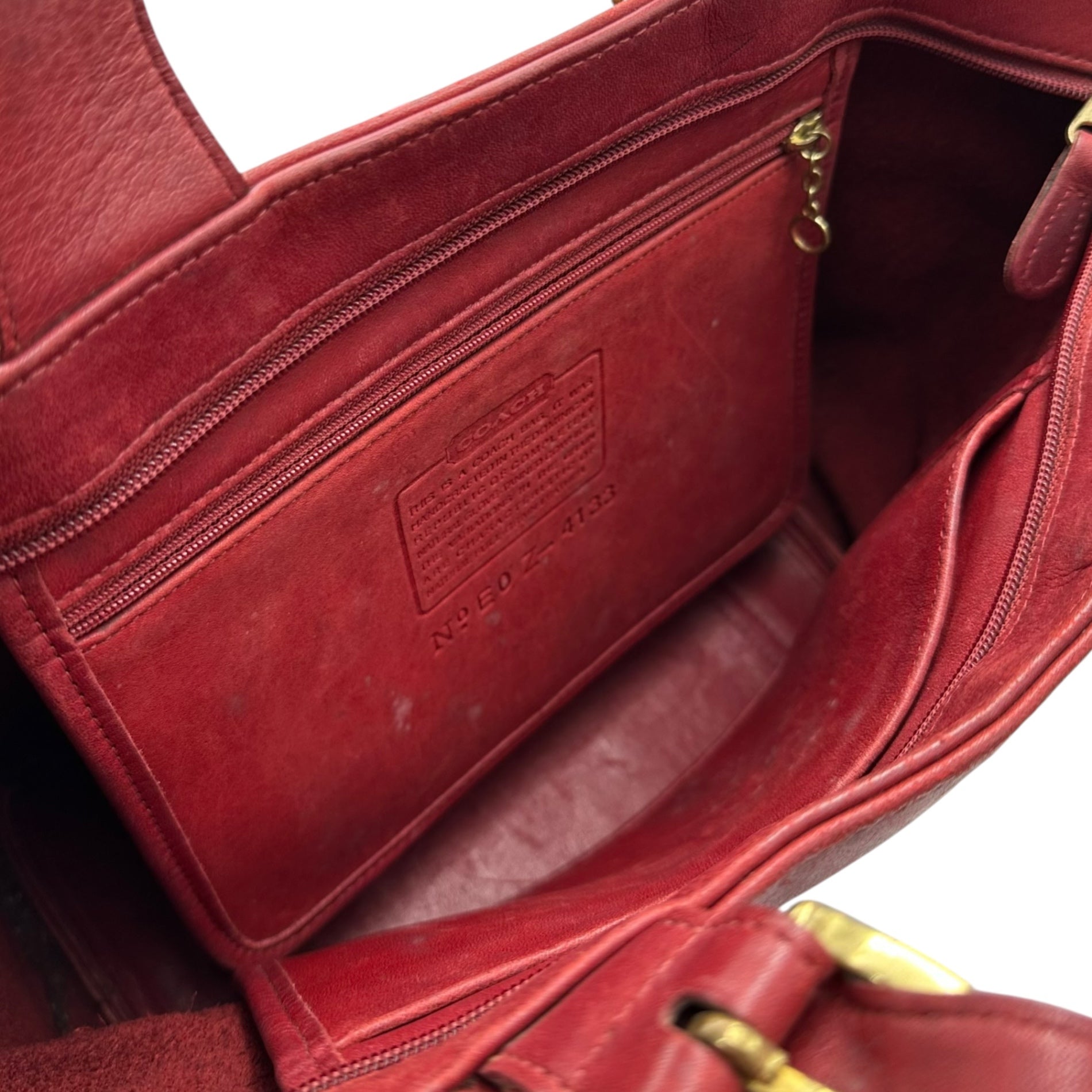 COACH(コーチ) Leather Mini Tote Bag レザー ミニ トート バッグ 4133 レッド ハンド OLD オールド