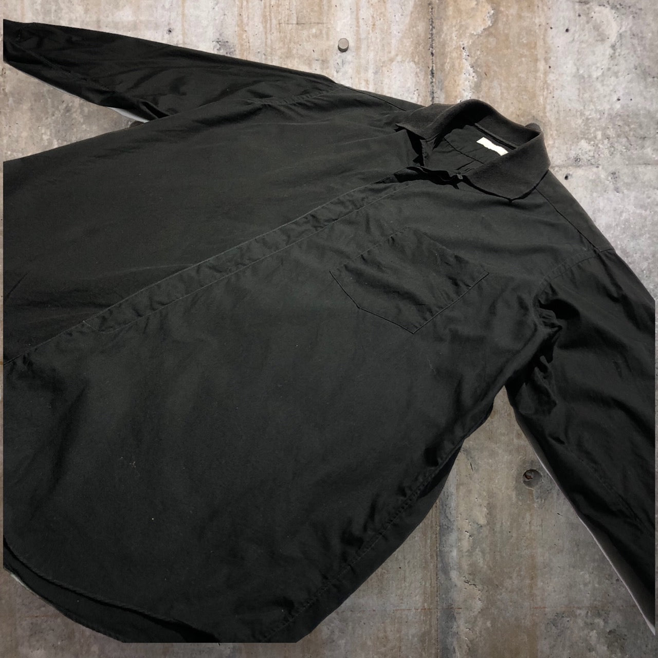 COMME des GARCONS HOMME(コムデギャルソンオム) 80'sリブオープンカラーシャツ HB-110170 表記なし(L程度) ブラック AD1988 田中オム