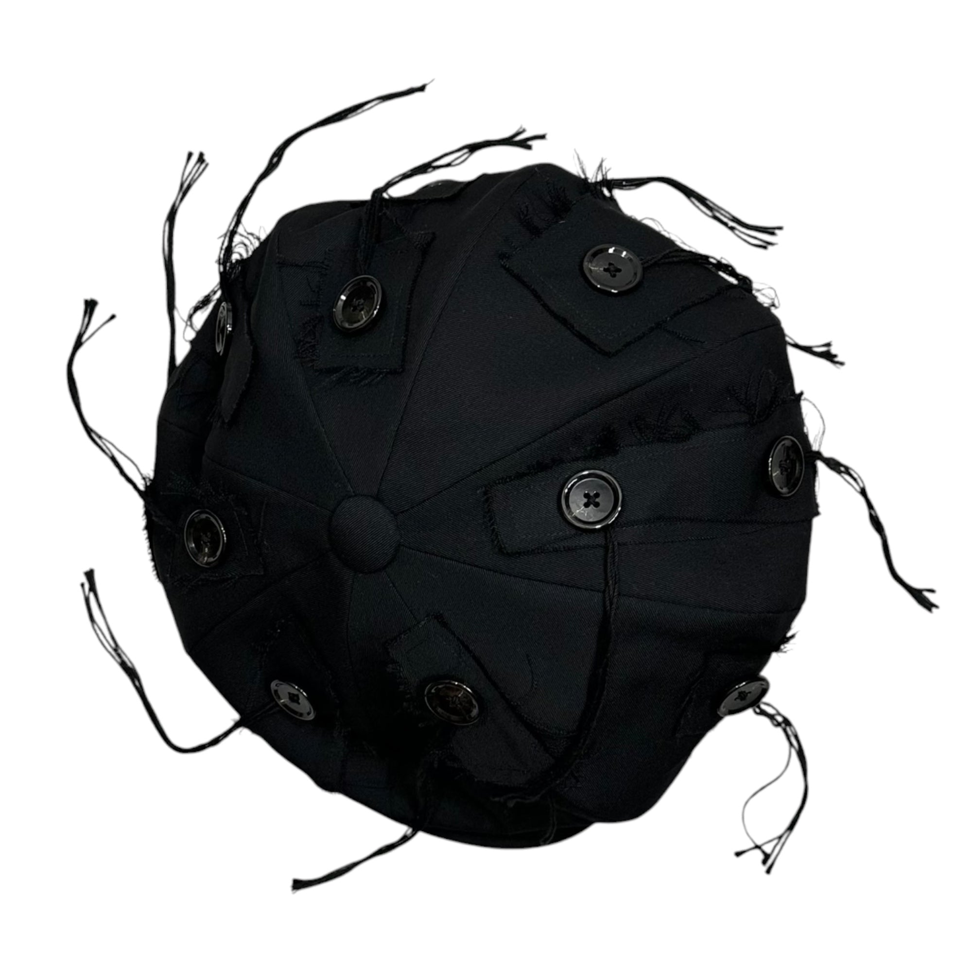 Nemeth(ネメス) Pleated Button-up Big Casquette ヒモ ボタン ビッグ キャスケット 帽子 M ブラック トレーディングミュージアム等取扱