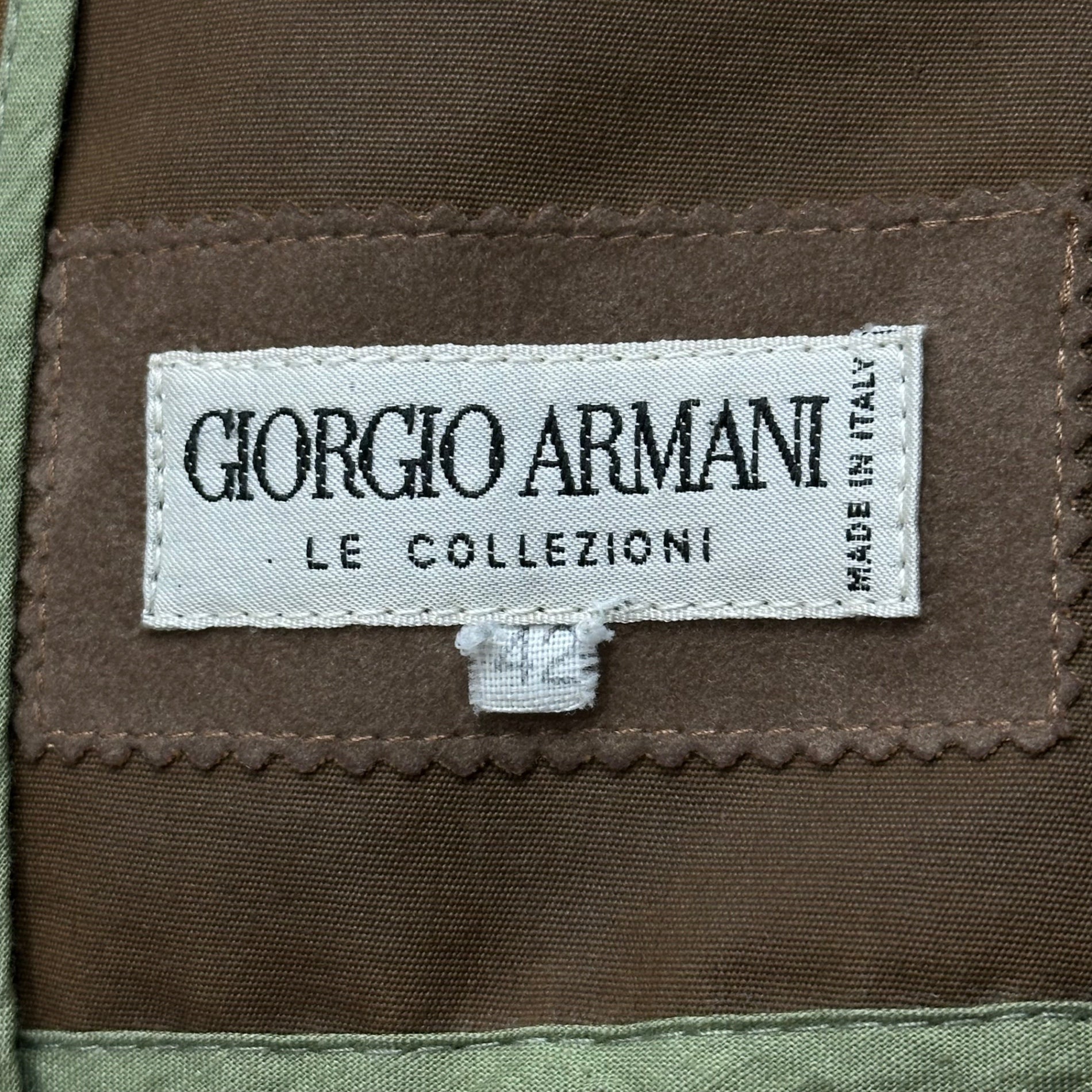 GIORGIO ARMANI(ジョルジオアルマーニ) 80’s~90's Archive Co/Po Snap Button Jacket アーカイブ コットンポリ スナップボタン ジャケット 42(XL程度) ブラウン 80年代~90年代 ヴィンテージ LE COLLEZIONI