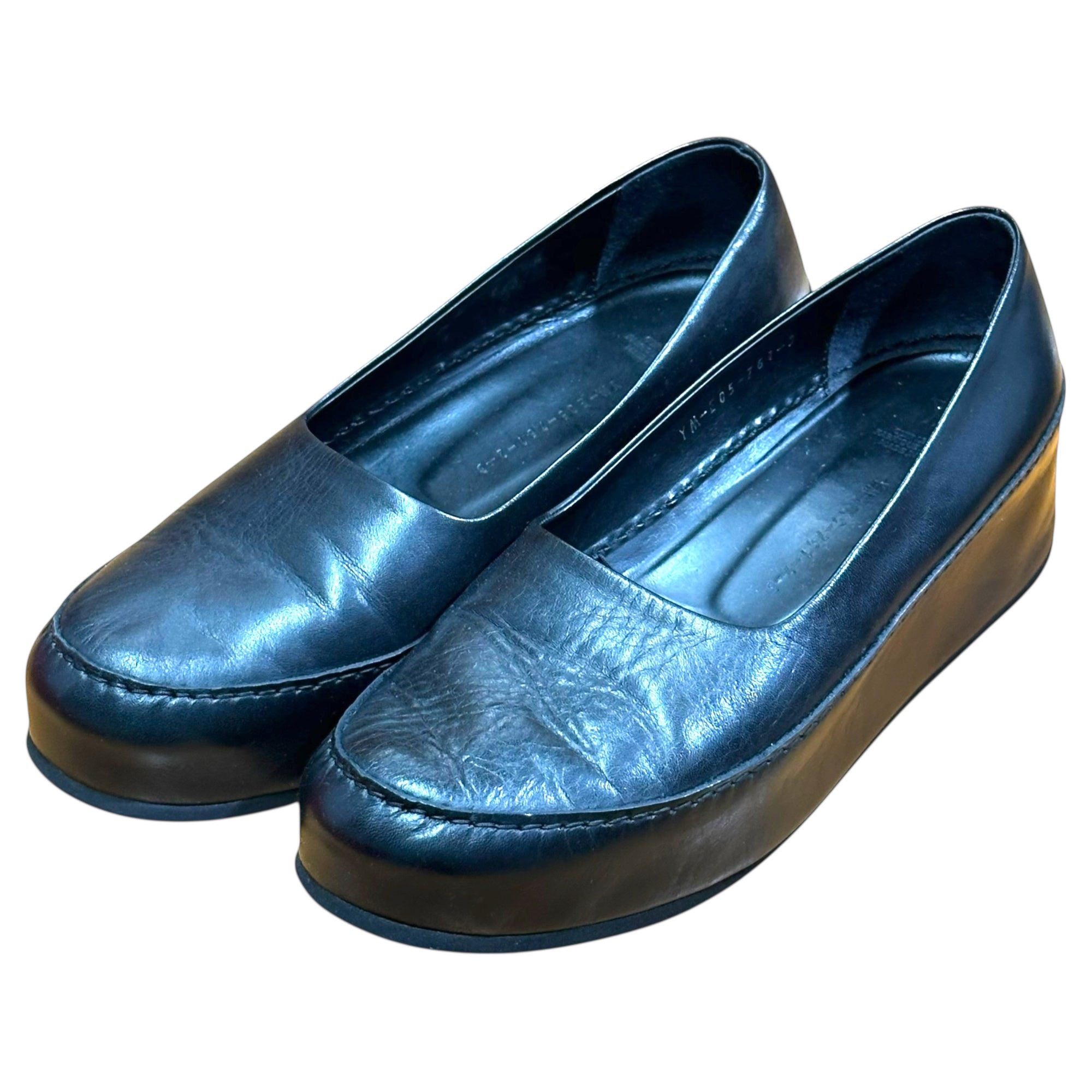Y's(ワイズ) Platform Flats All Leather 厚底 オール レザー フラットシューズ パンプス YM-E05-761-2-3 3(23.5cm程度) ブラック