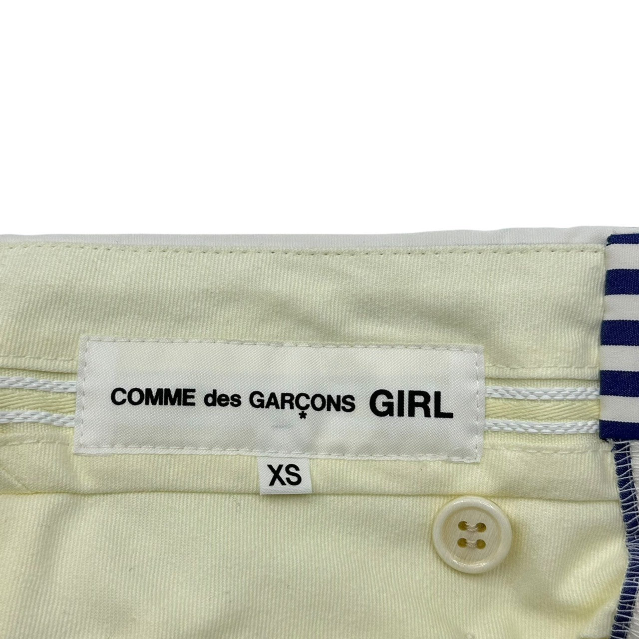 COMME des GARCONS GIRL(コムデギャルソンガール) 24SS Stripe half pants ストライプ ハーフ パンツ NM-P009 XS ホワイト AD2023 ショーツ ショート