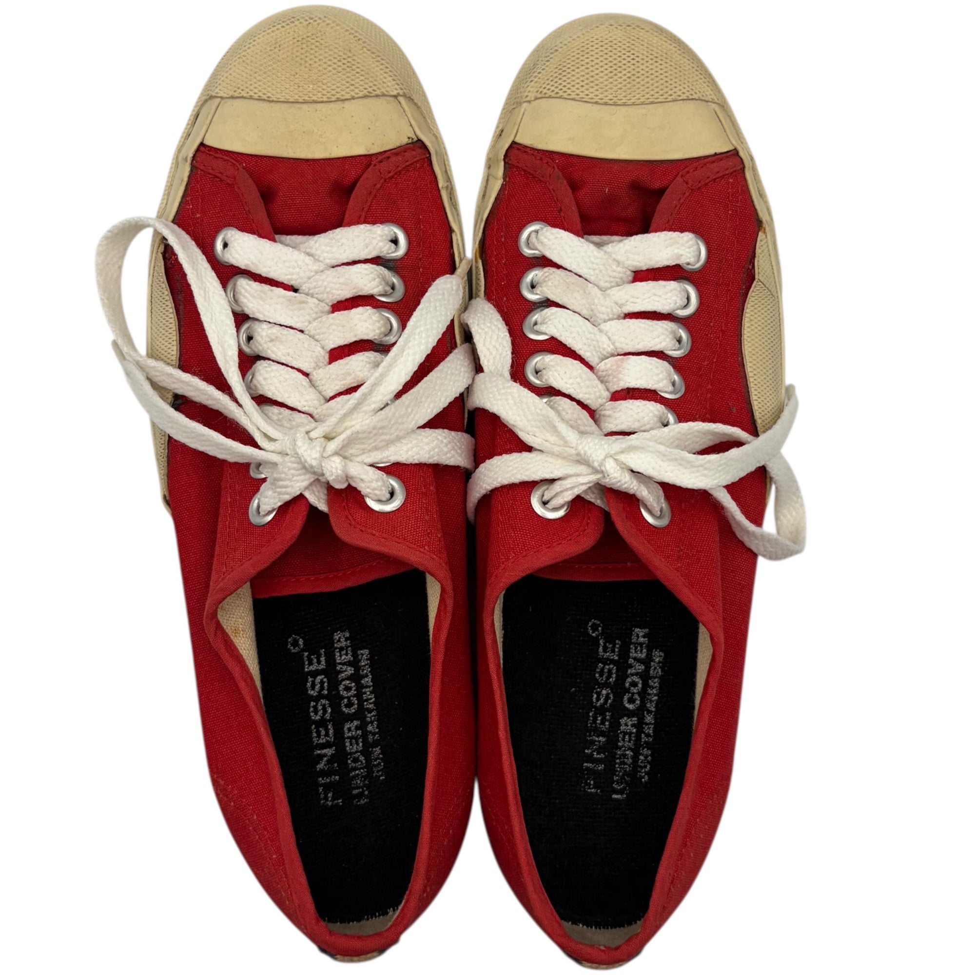 UNDER COVER×FINESSE(アンダーカバー×フィネス) 1999 Canvas low-top sneakers キャンバス ローカット スニーカー 23.5cm レッド