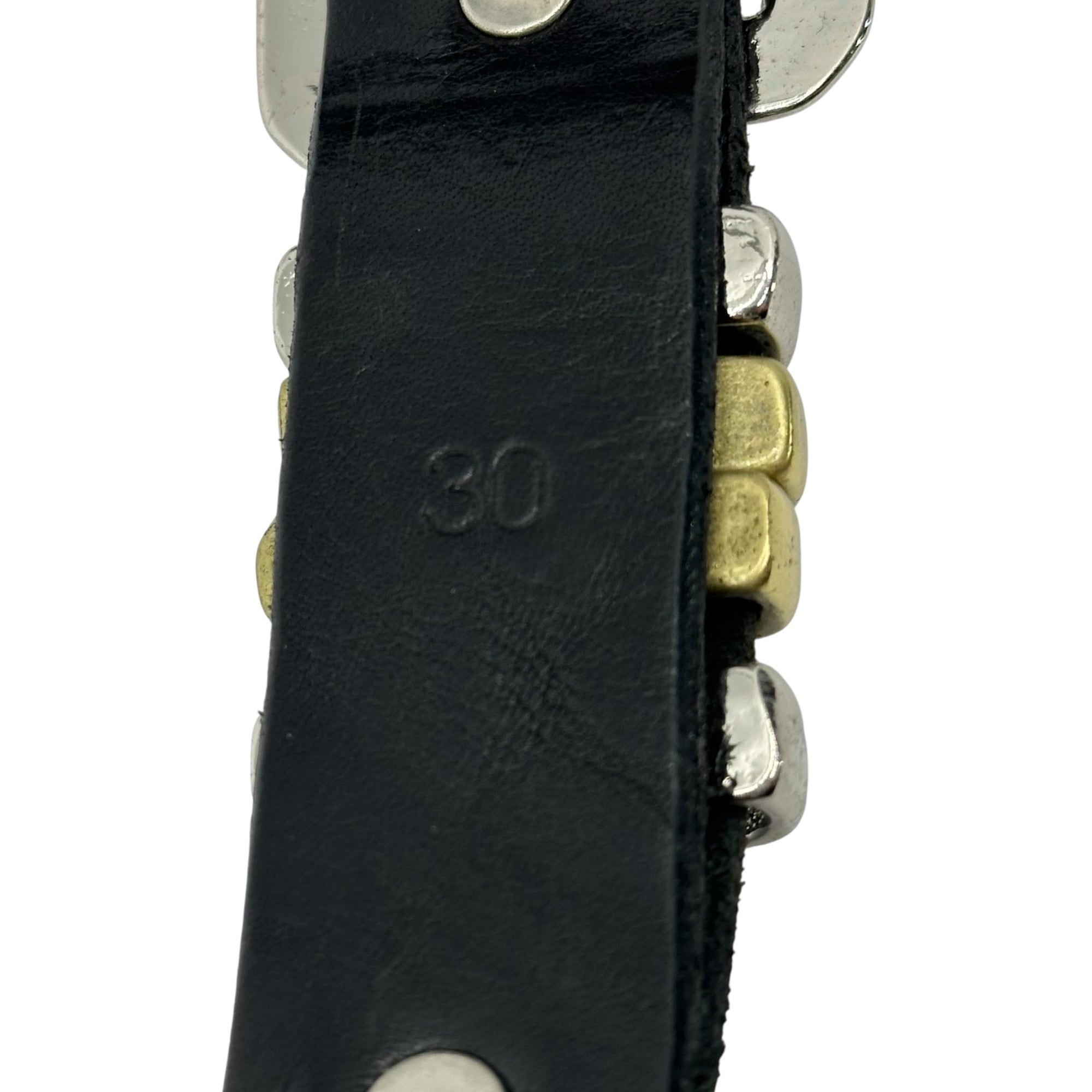 MASTER & Co.× Amanojak(マスターアンドコー × アマノジャク) Insulted Brass 4 Loop Square Buckle Belt 侮れ ブラス 4ループ スクエア バックル ベルト MC1354AJ 30 ブラック×ゴールド×シルバー 別注アイテム