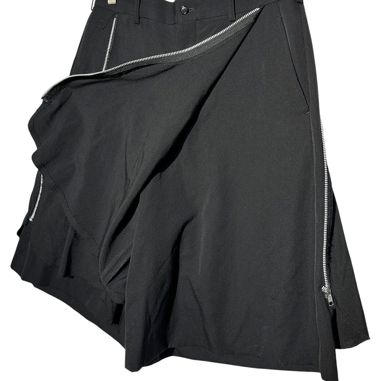 COMME des GARCONS HOMME PLUS(コムデギャルソンオムプリュス) 17SS The King Is Naked Side Zip Sarouel Shorts Half Pants 裸の王様 サイドジップ サルエル ショーツ ハーフ パンツ PS-P027 M ブラック AD2016