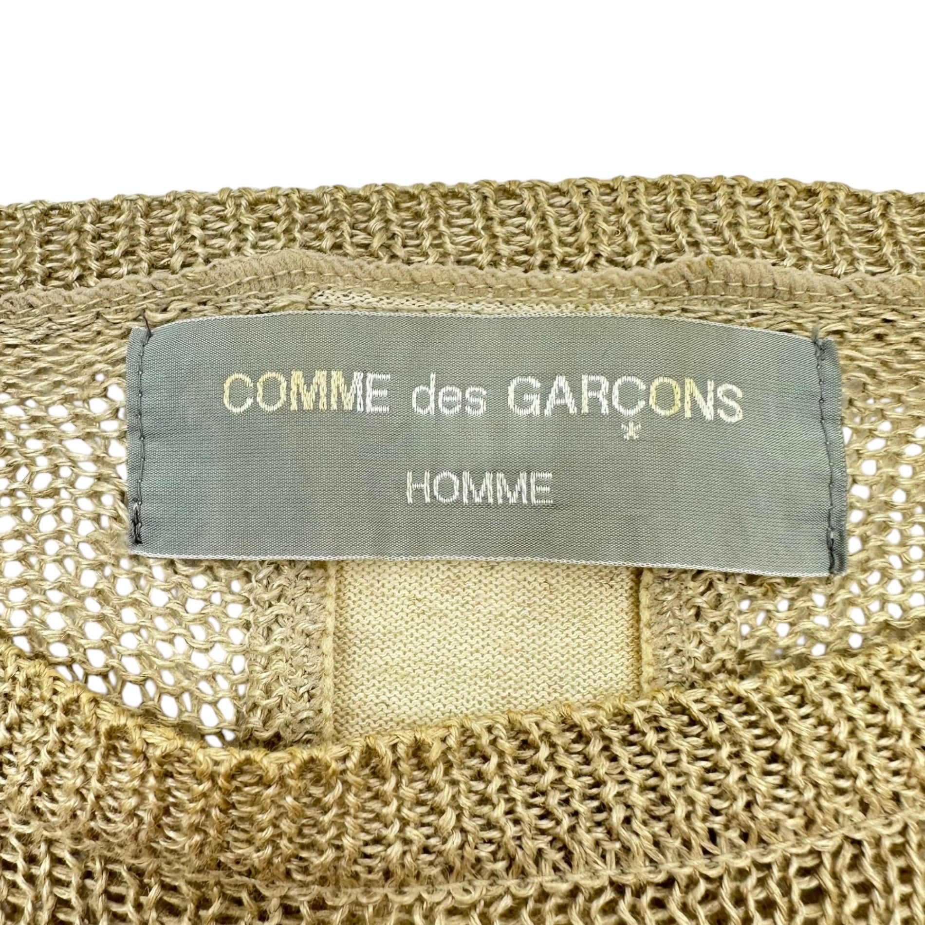 COMME des GARCONS HOMME(コムデギャルソンオム) 90'sバックラインリネンニットプルオーバー HN-100190 表記なし(M~L程度) ベージュ AD1994 田中オム