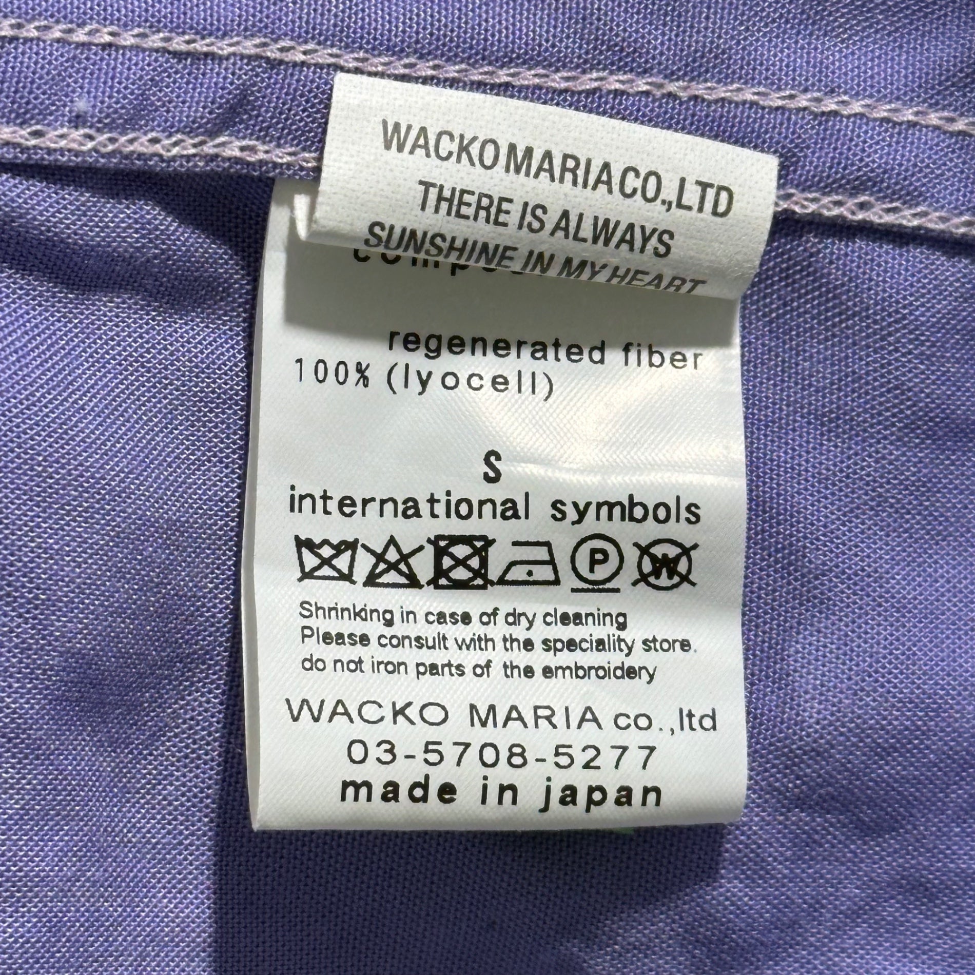 WACKO MARIA(ワコマリア) Open-collar chest logo S/S shirt 開襟 オープンカラー 胸ロゴ 半袖 シャツ S パープル(ラベンダー)