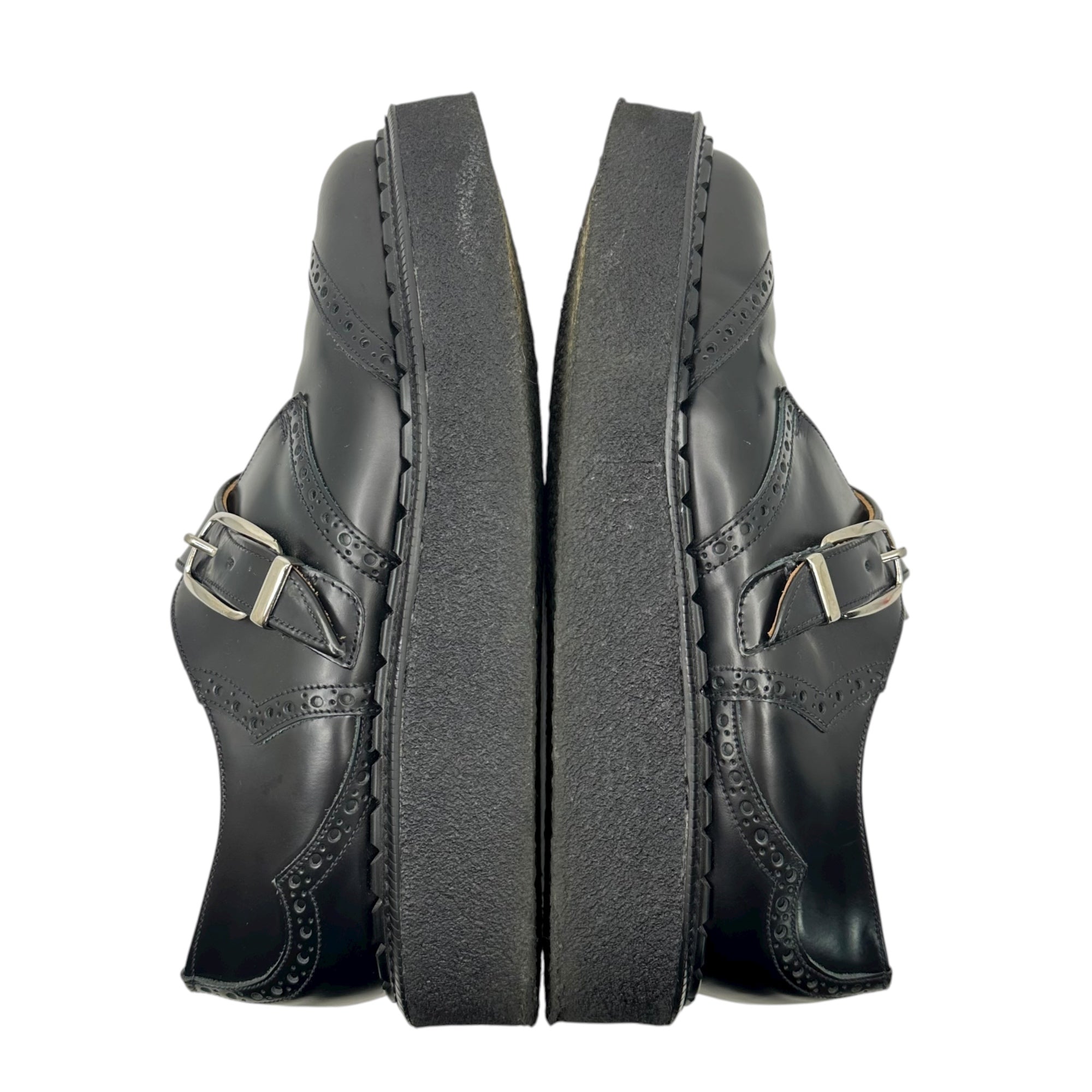 COMME des GARCONS HOMME PLUS × GEORGE COX(コムデギャルソンオムプリュス × ジョージコックス) 24AW Brogue Monk SHOES コムデギャルソンオムプリュス ジョージコックス モンクストラップシューズ ラバーソール 15491 UK9(28.0cm程度) ブラック