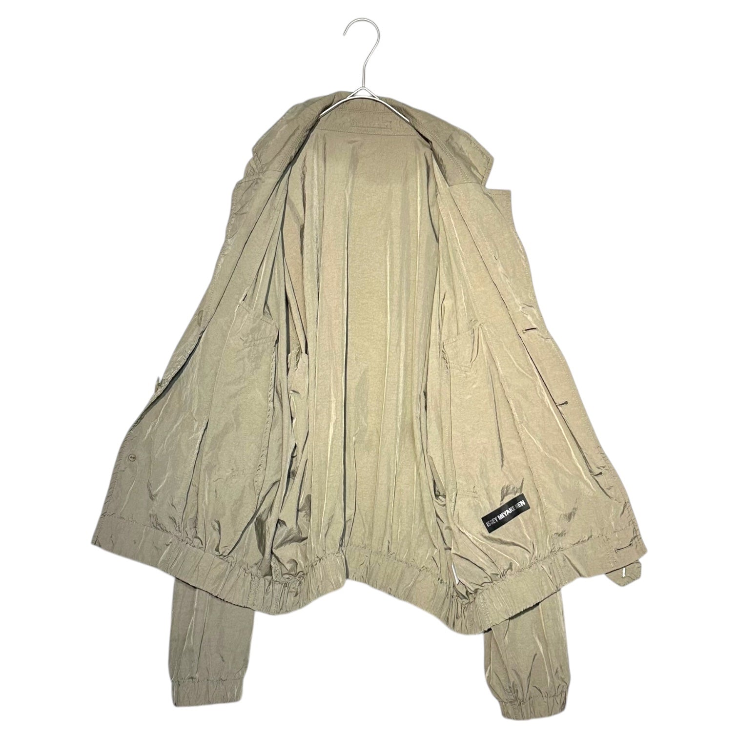 ISSEY MIYAKE MEN(イッセイミヤケメン) 18SS OPEN COLLAR WIND COAT BLOUSON オープンカラー ウインド コート ブルゾン ME81FC060 3(L程度) ベージュ 開襟 コレクション ランウェイ着用品
