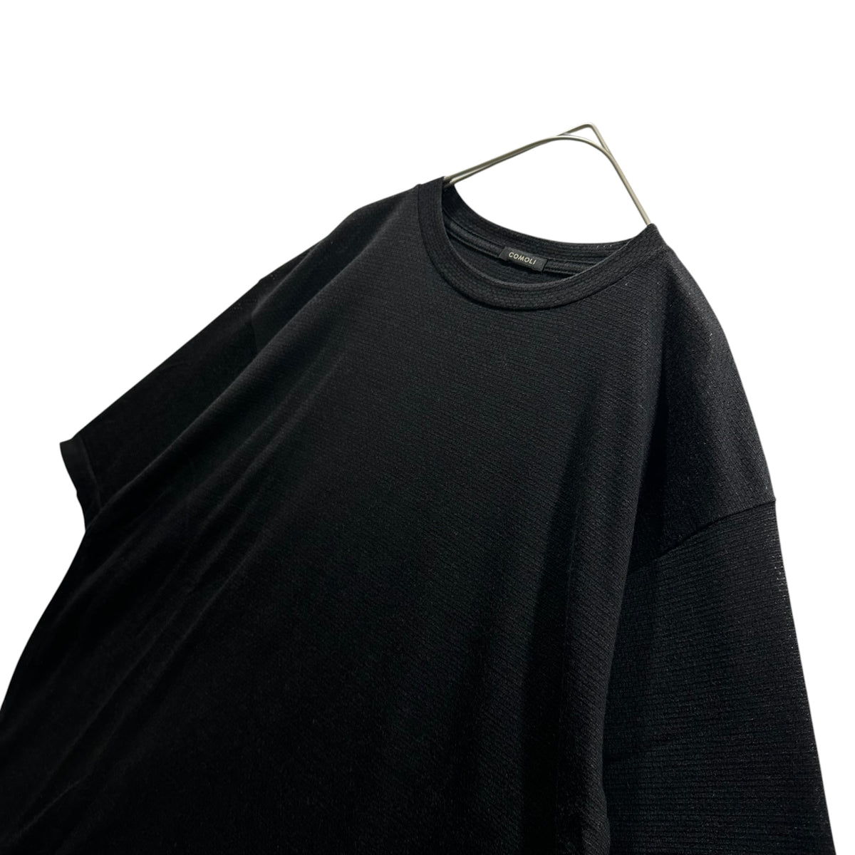 COMOLI(コモリ) 2025SS Wool mesh S/S T-shirt ウールメッシュ 半袖Tシャツ B01-05032 2 ブラック