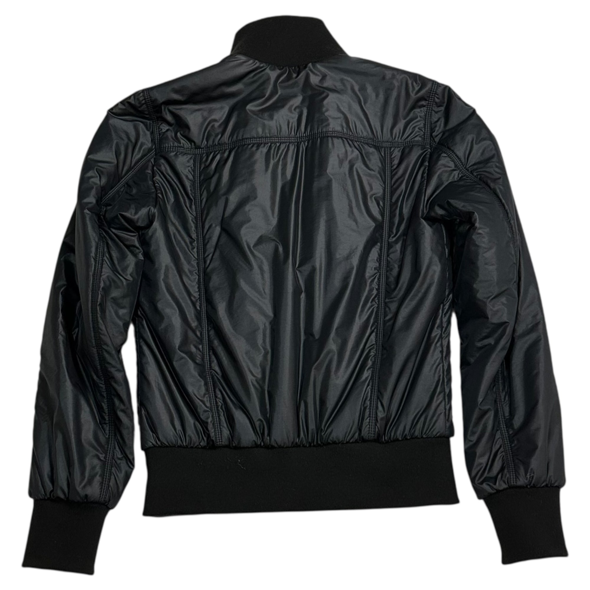 DOLCE&GABBANA(ドルチェ&ガッバーナドルガバ) 00's Big Zip Bicolor Ribbed Zip-up Cotton Blouson 00年代 ビッグジップ バイカラー リブ ジップアップ 中綿 ブルゾン G9G86T/FUMN4 44(XS) ブラック×ホワイト Y2K