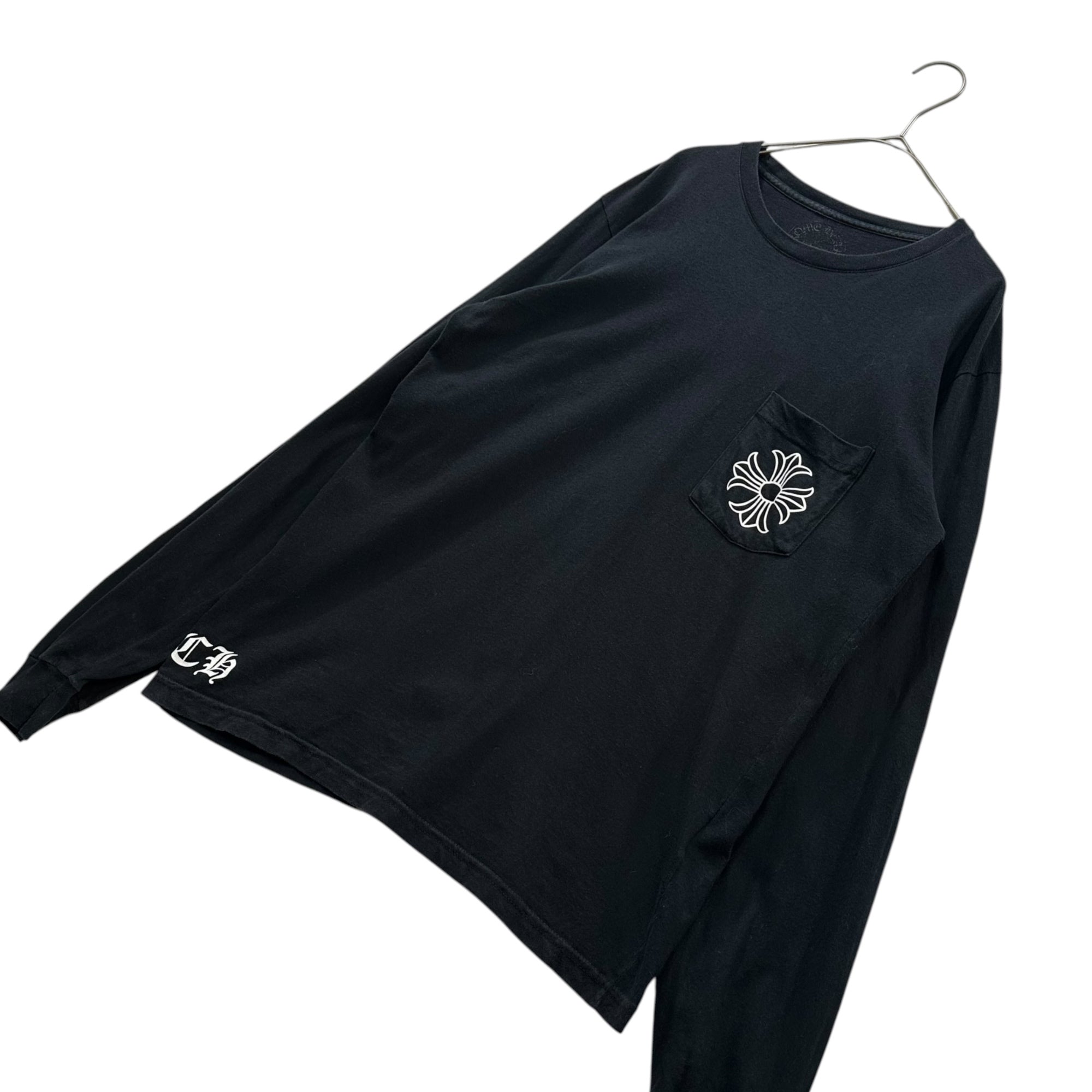 CHROME HEARTS(クロムハーツ) CH Plus Circle Logo L/S Tee CHプラス サークルロゴ ロングスリーブ Tシャツ 2212-304-0158 M ブラック×ホワイト 長袖 クロムハーツジャパンタグ
