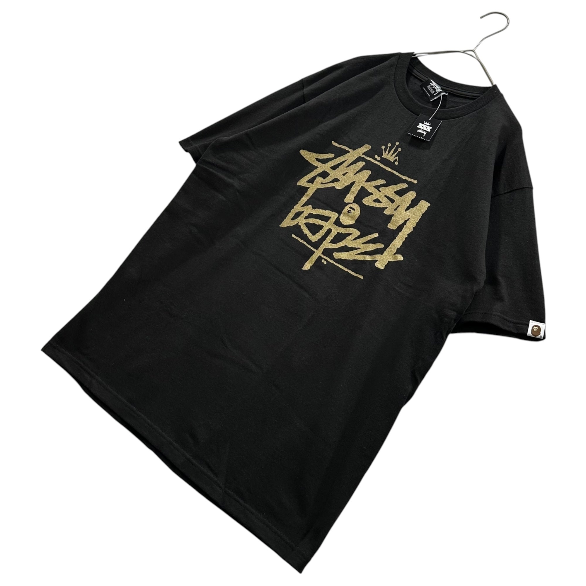 STUSSY×A BATHING APE(ステューシー×アベイシングエイプ) 2010's 30th Anniversary Tee 30周年記念 Tシャツ M ブラック ロゴ