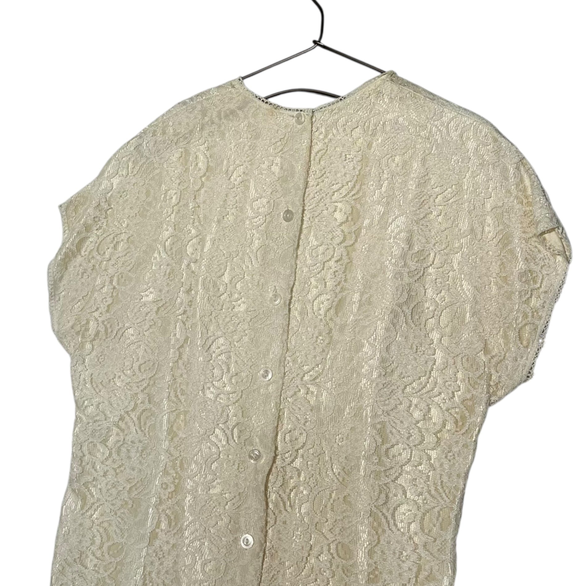 VINTAGE(ヴィンテージ) 60~'s all lace blouse 総レースブラウス FREE アイボリー
