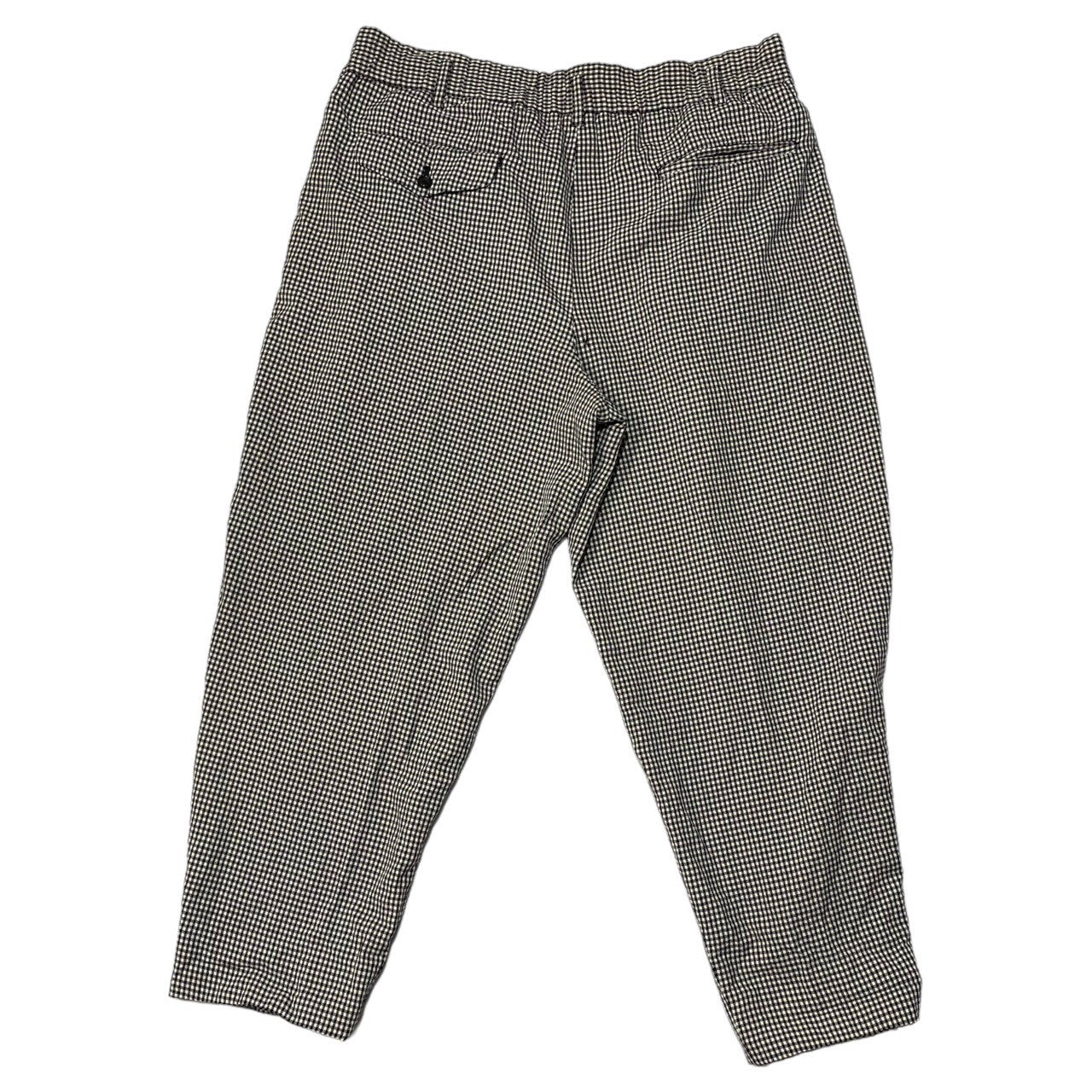 COMME des GARCONS HOMME PLUS(コムデギャルソンオムプリュス) 80's VINTAGE wide tapered check slacks ワイド テーパード チェック スラックス 川久保玲 本人期 PP-05007S SIZE S(大きめサイズ) ホワイト×ブラック AD1989 80年代ヴィンテージ 稀少品