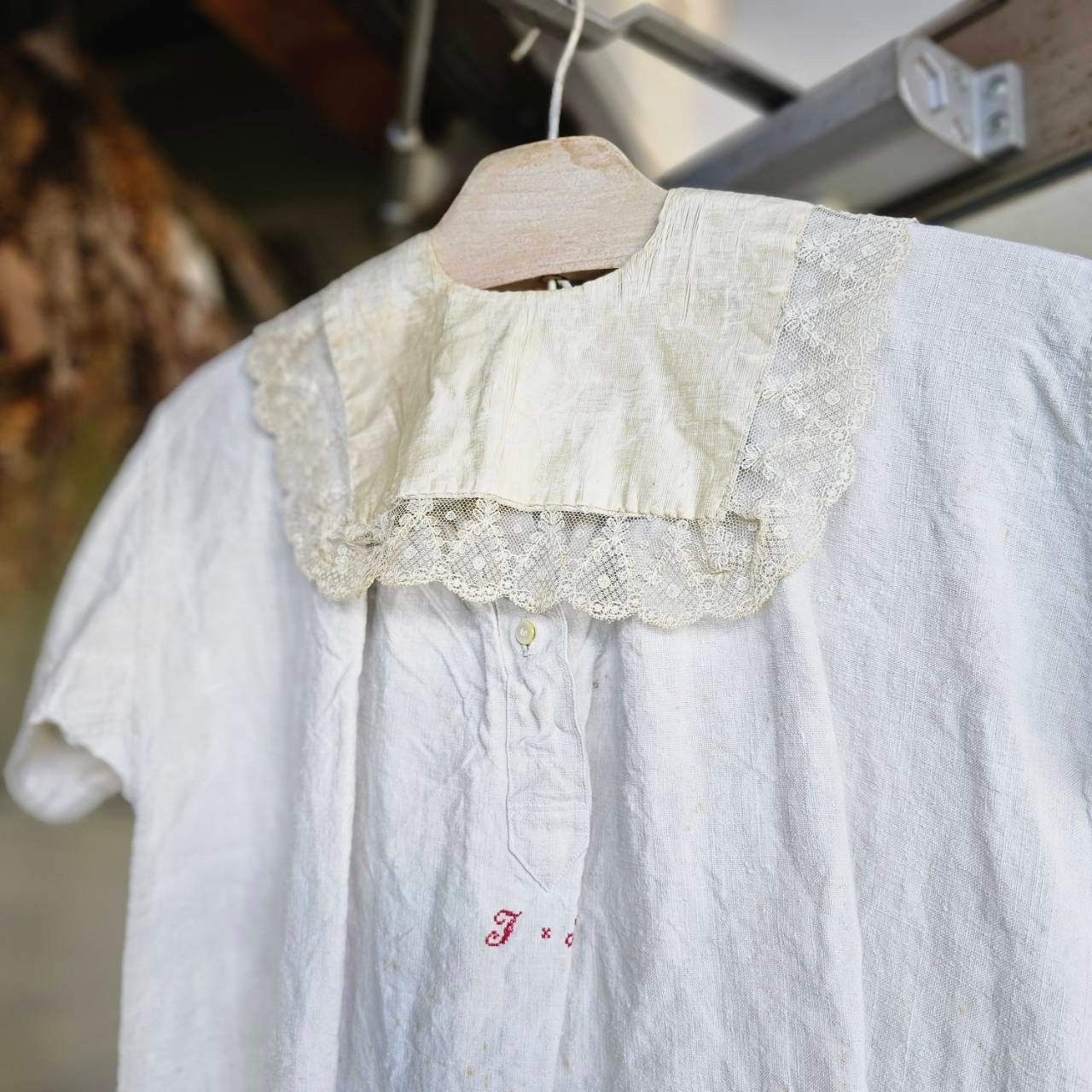 Euro antique(ヨーロッパアンティーク) 10~'s lace collar レース つけ襟 FREE ベージュ