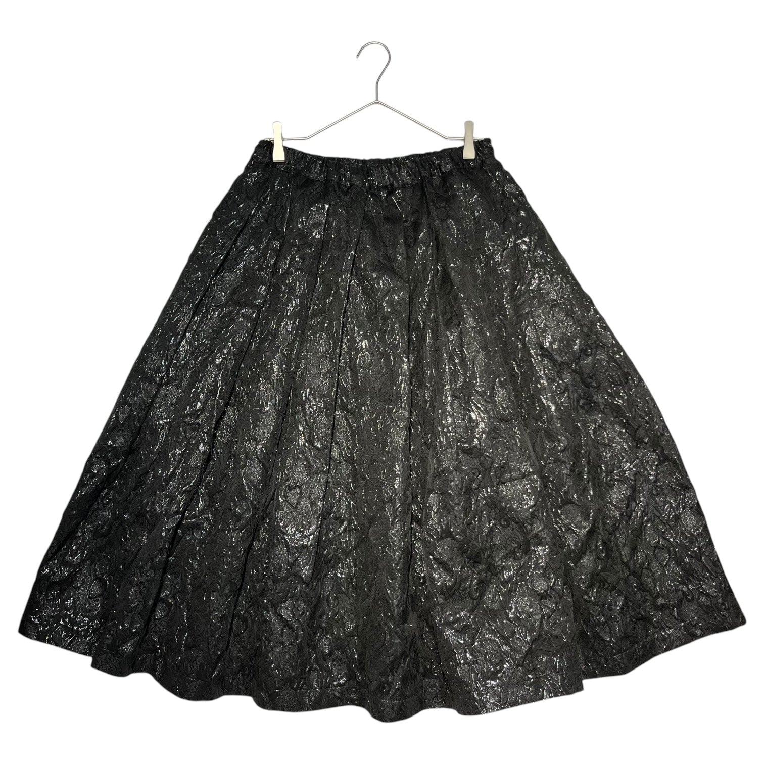 BLACK COMME des GARCONS(ブラックコムデギャルソン) 17AW Botanical embossed wide silhouette skirt ボタニカル ワイドシルエット スカート 1T-S006 S ブラック AD2017