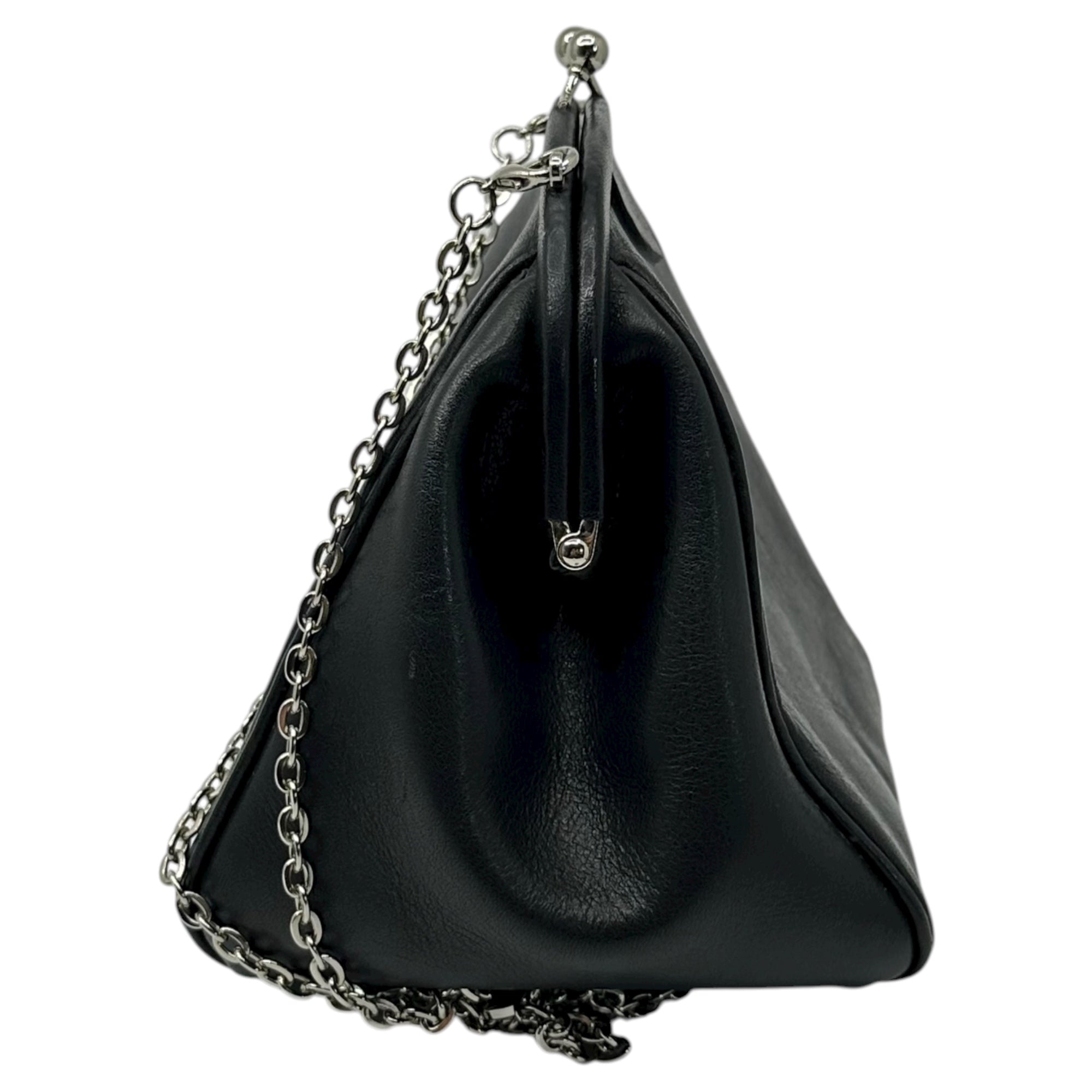 Y's(ワイズ) Chain Shoulder Gama-guchi Pouch チェーン ショルダー がま口 ポーチ YS-103-717 FREE ブラック