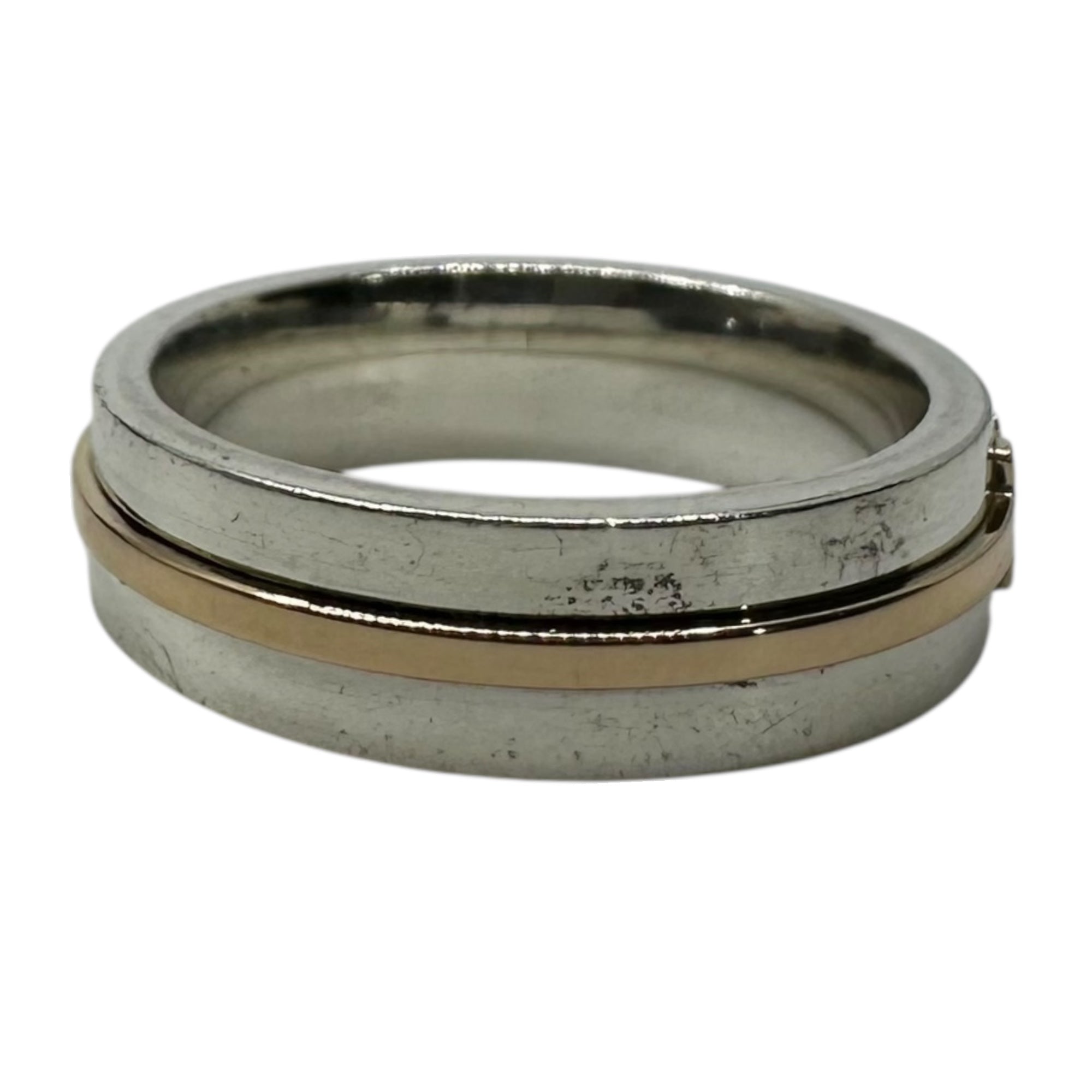 TIFFANY & CO.(ティファニー) AU750 AG925 T Wide Ring T ワイド リング 18.5号 シルバー×ゴールド コンビ 指輪 トゥー T TWO