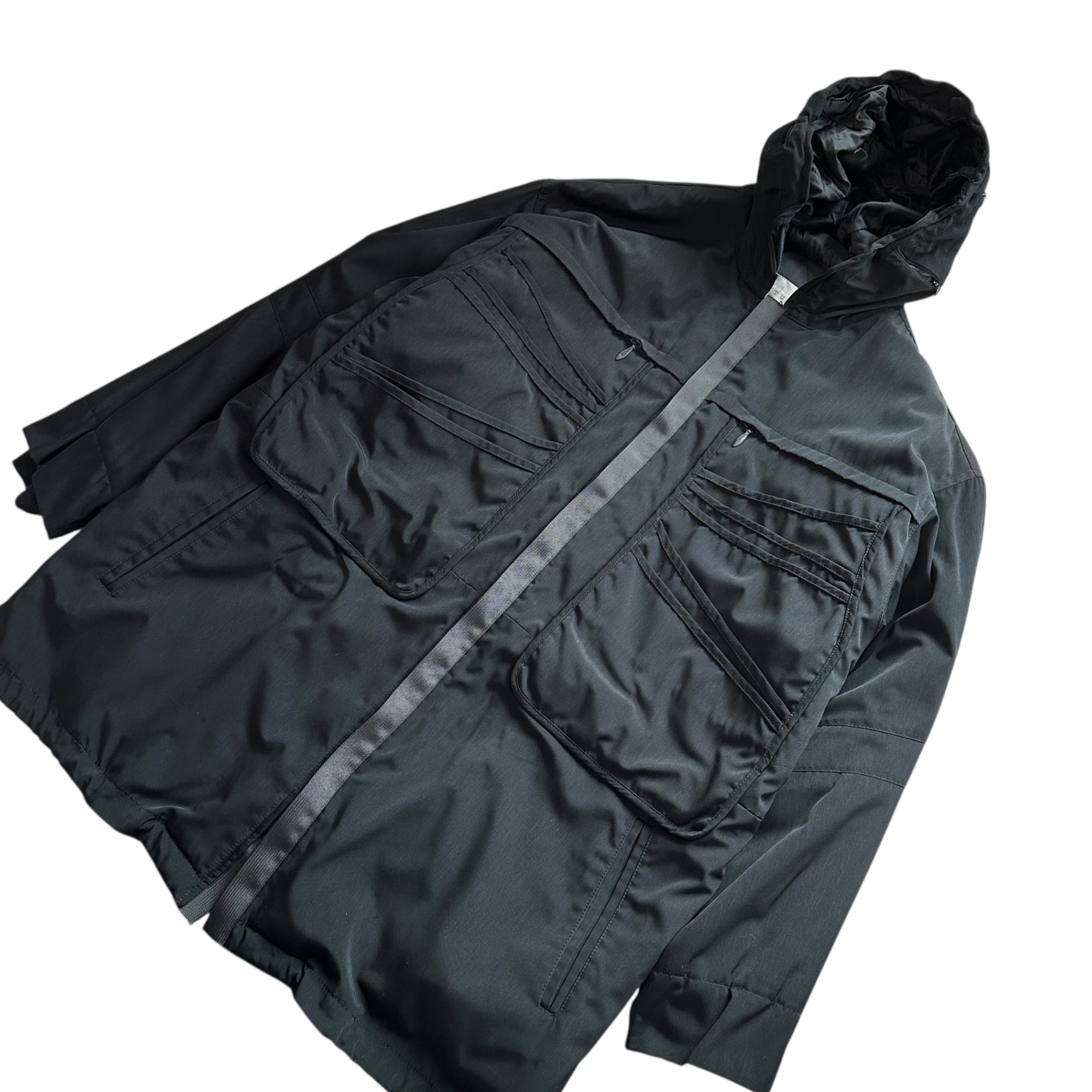 INTERMEZZO FUTURO(インターメッツォフトゥーロ) 00's Gimmick Pocket Hooded Jacket 2000年代 ギミック ポケット フーデッド ジャケット Y2K L ブラック D’URBAN 90~2000年代後半展開ライン