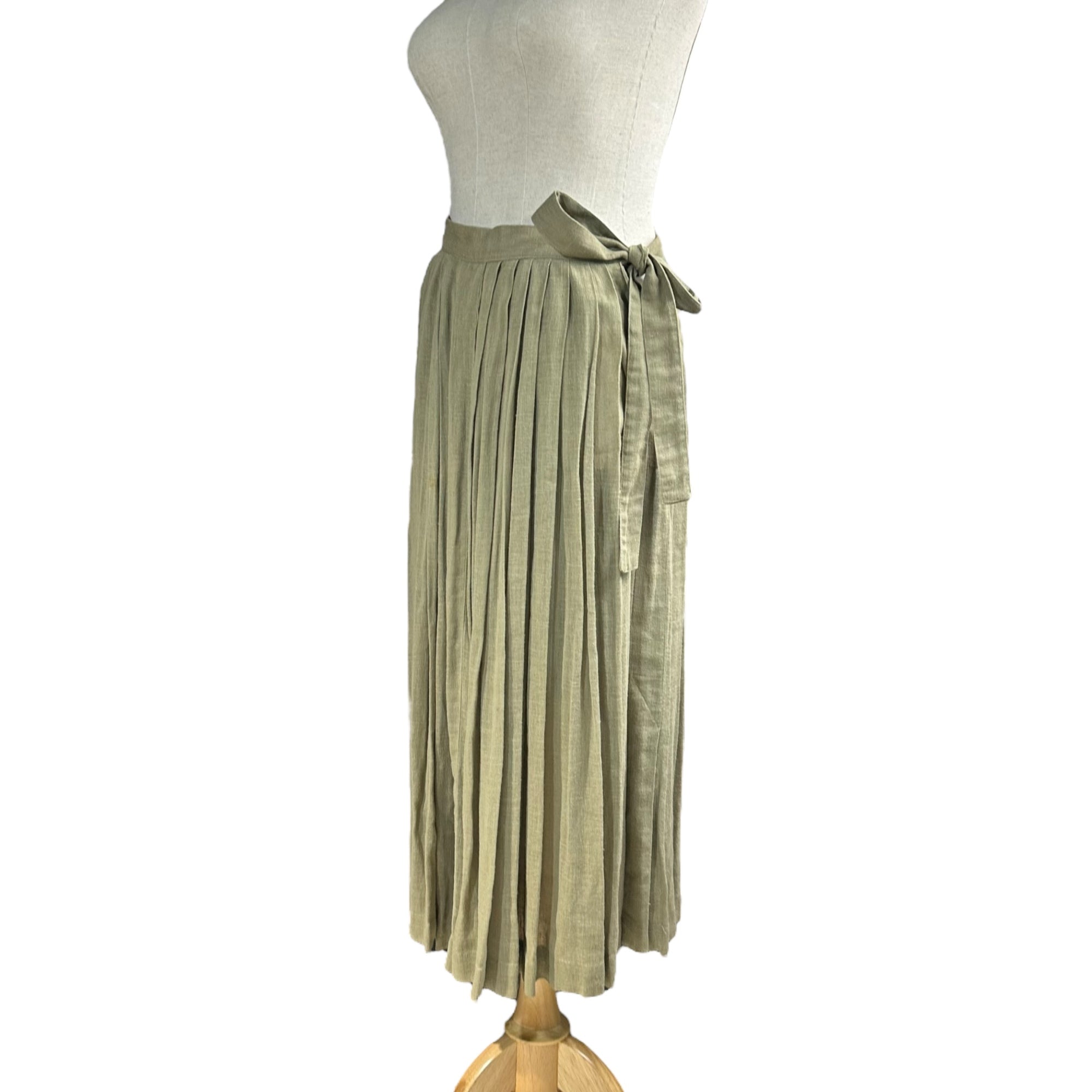 ISSEY MIYAKE(イッセイミヤケ) 70's Vintage Pleated Long Wrap Skirt 70年代 ヴィンテージ プリーツ 巻き スカート JL52039 9号(M~L程度) ベージュ 初期 筆タグ