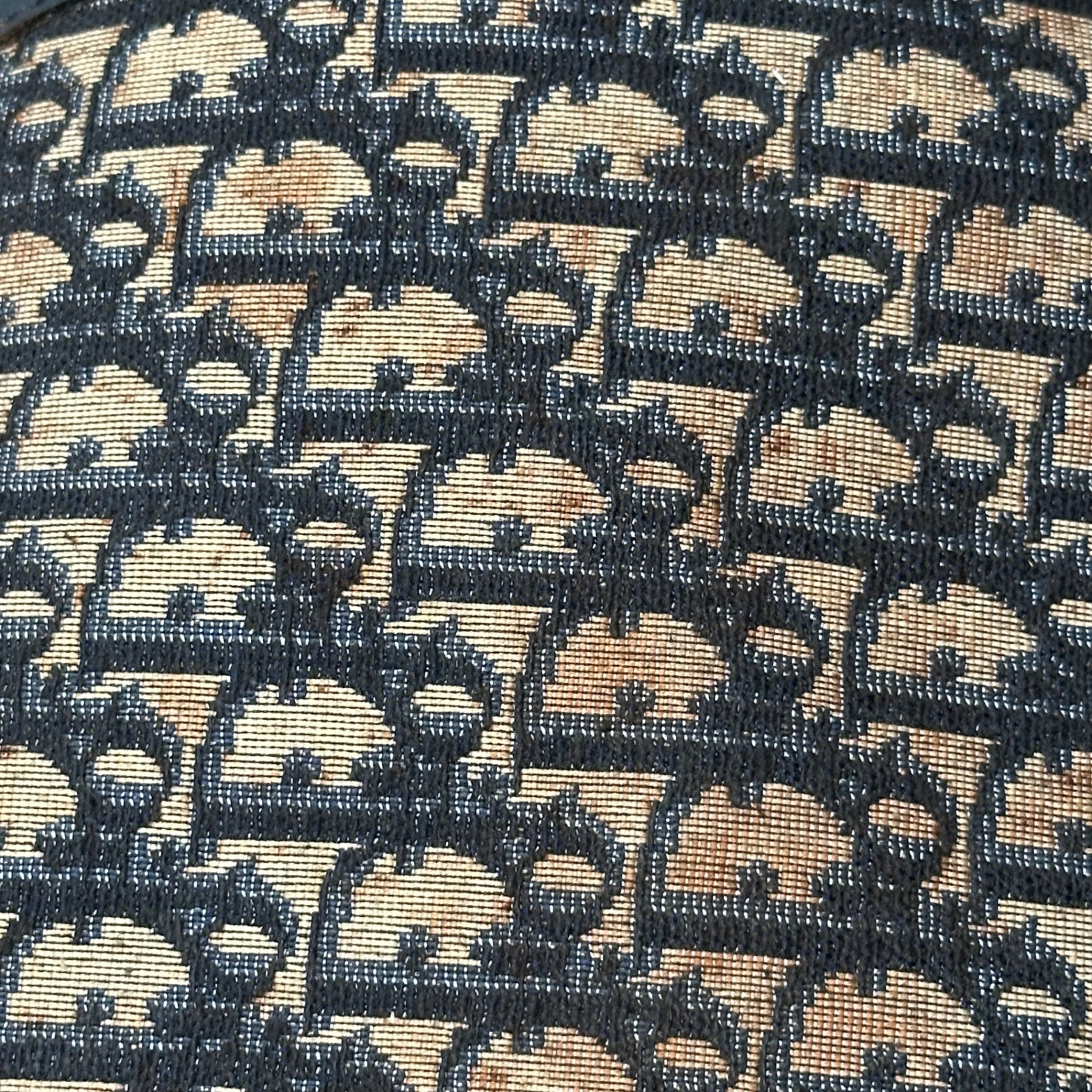 Christian Dior(クリスチャンディオール) 1970's Trotter monogram duffle bag トロッター柄 ボストン バッグ ネイビー×ベージュ 70年代 ヴィンテージ 旅行鞄 ECLAIRジップ