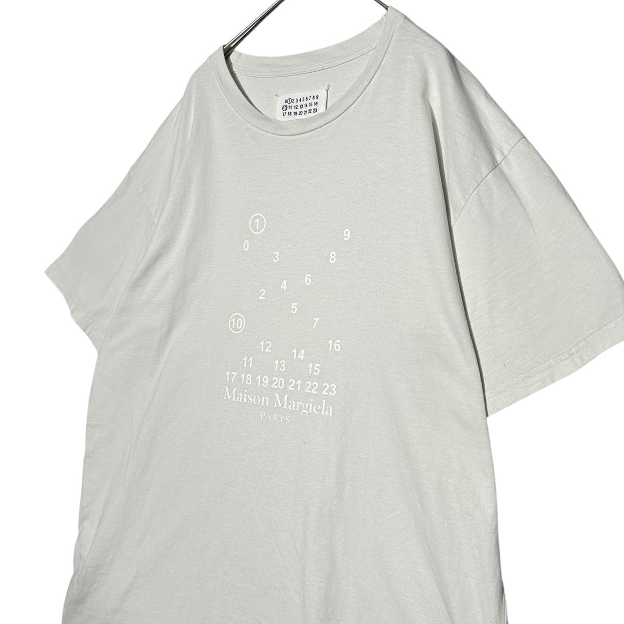 MAISON MARGIELA(メゾンマルジェラ) 23SS Cotton Number Logo Crew Neck S/S Cut and Sewn コットン ナンバー ロゴ クルーネック S/S カットソー Tシャツ S51GC0521 S20079 XL ホワイト