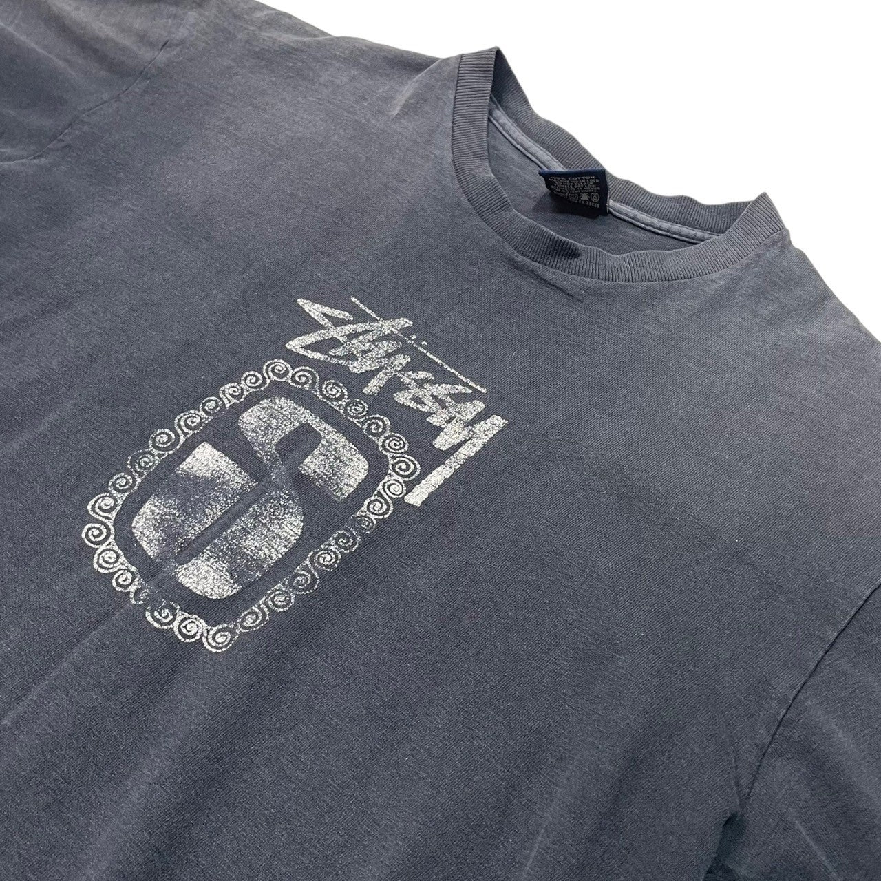 STUSSY(ステューシー) 90's~00's center logo Tシャツ センターロゴ 紺タグ SIZE M ネイビー×ホワイト 90~00年代 OLD STUSSY