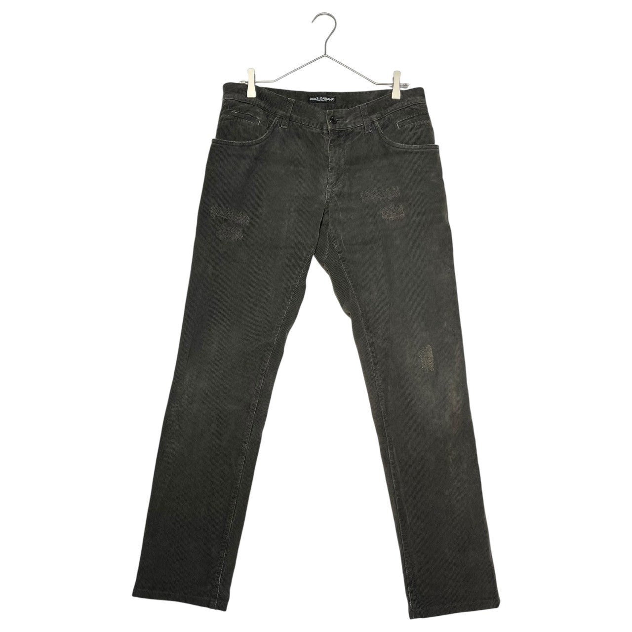 DOLCE&GABBANA(ドルチェ&ガッバーナドルガバ) Distressed corduroy pants ダメージ加工 コーデュロイ パンツ G38WLX G8M87 48(L程度) ブラウン
