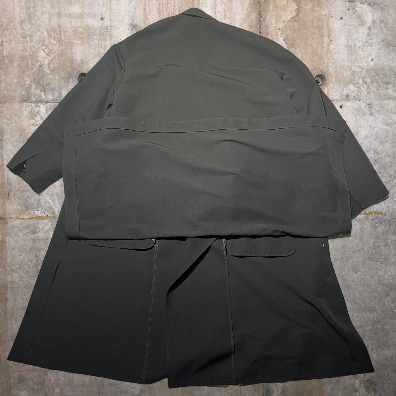 THE RERACS(ザリラクス) 22SS PEAKED LAPEL DOUBLE BREASTED COAT/オーバーサイズダブルチェスターコート/サイドスリット 22SS-RECT-318L-F 48(Lサイズ程度) ブラック