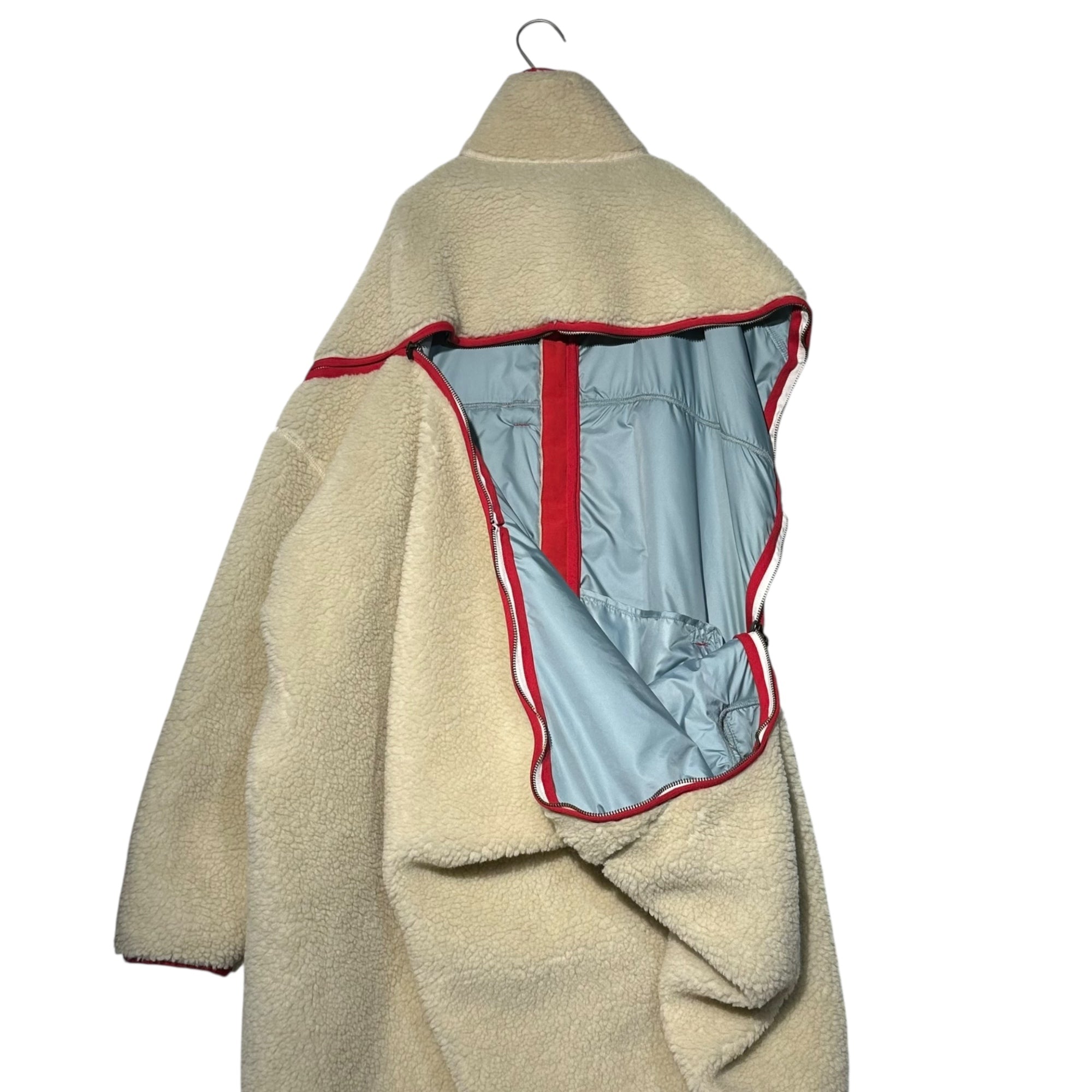 FACETASM(ファセッタズム) 21AW HIGH-LOW FLEECE ZIPPER JACKET ハイ ロー フリース ジッパー ジャケット CSW-JK-M03 4(M) アイボリー×レッド