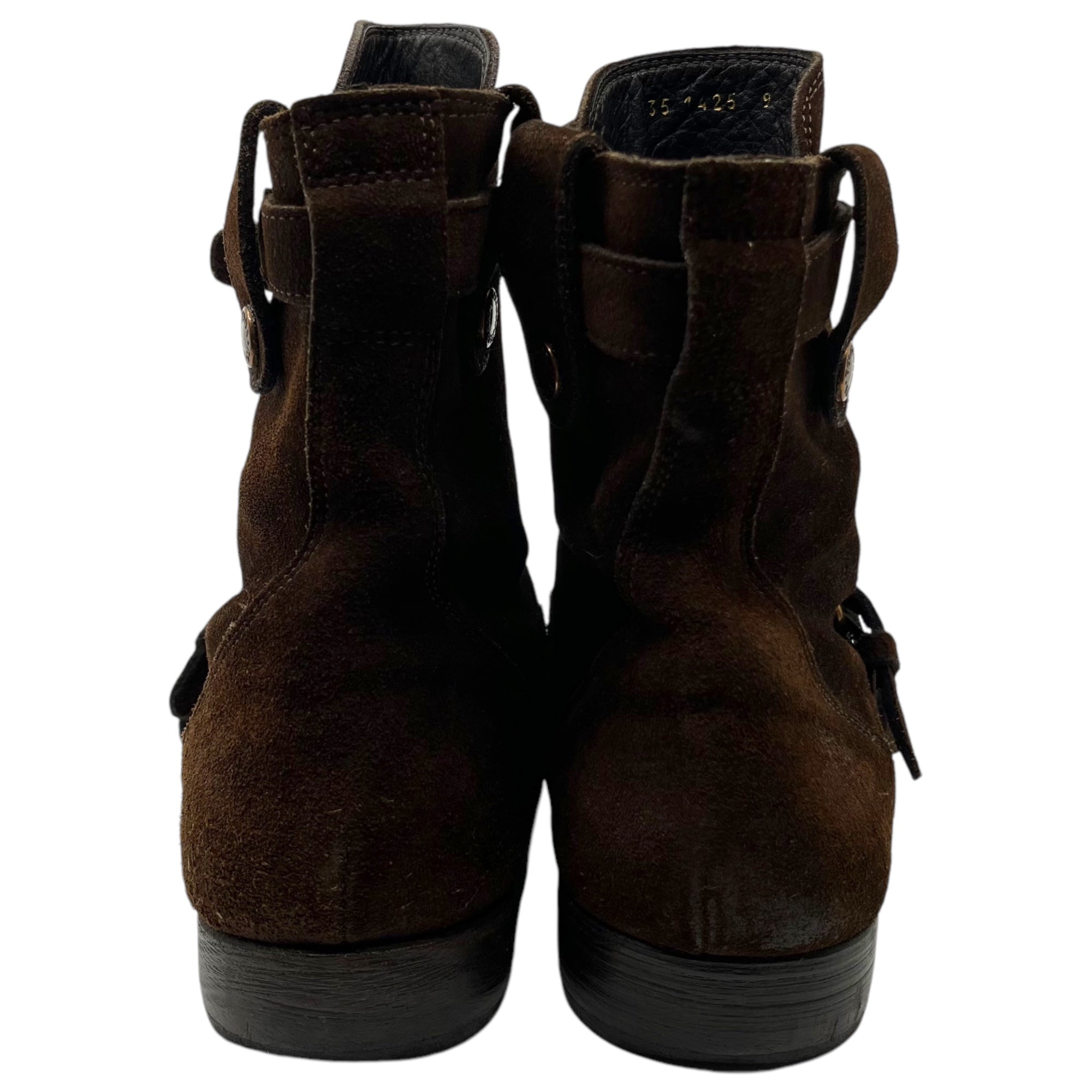 DOLCE&GABBANA(ドルチェ&ガッバーナドルガバ) suede belted boots スウェード ベルテッド ブーツ スエード ベルト 9(27.0cm程度) ブラウン