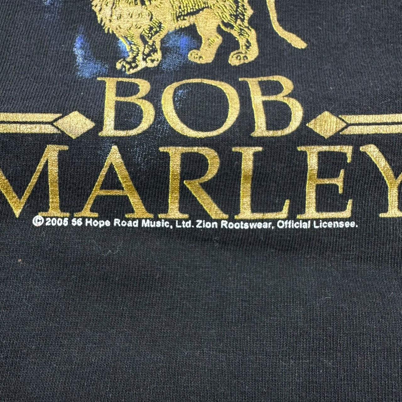 VINTAGE(ヴィンテージ) ©2005 "BOB MARLEY" ROOTSWEAR ボブ マーリー Tシャツ M ブラック 56 Hope Road Muisic, Zion Rootswear, Official Licensee. ヒップホップ レゲイ ヴィンテージ