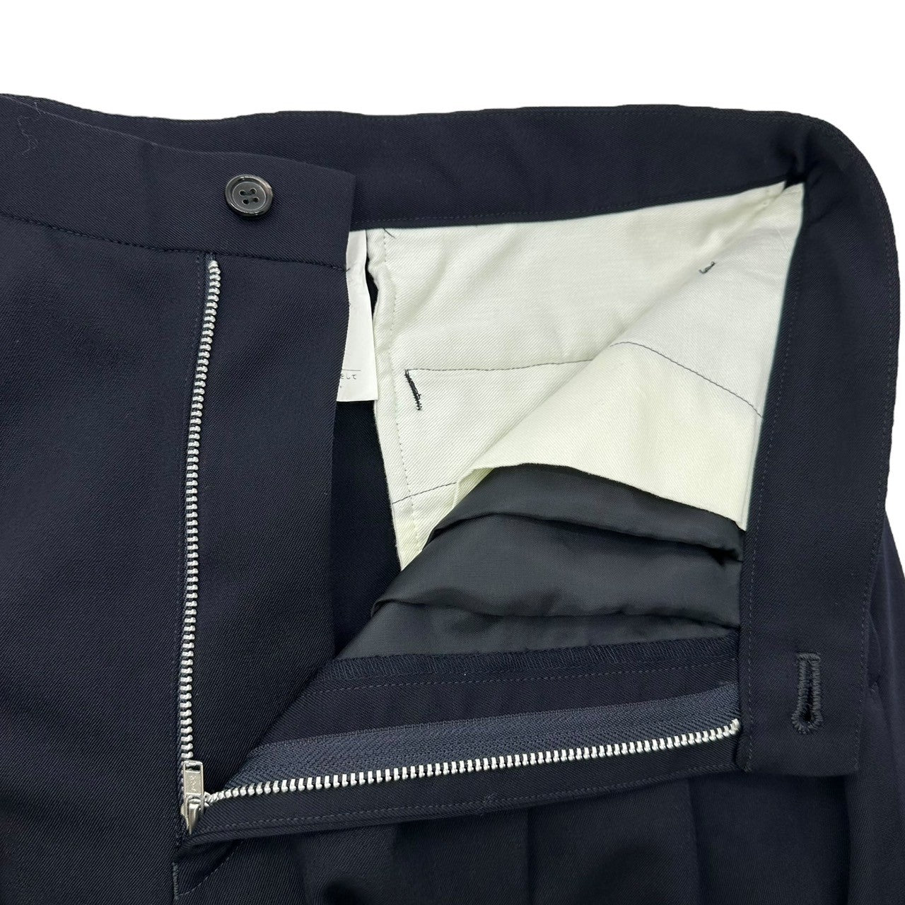 COMME des GARCONS COMME des GARCONS(コムデギャルソンコムデギャルソン) 16SS 3-Tuck Wool Gabardine Tapered Slacks 3タック ウールギャバジン テーパード スラックス NQ-P002 M ネイビー AD2015