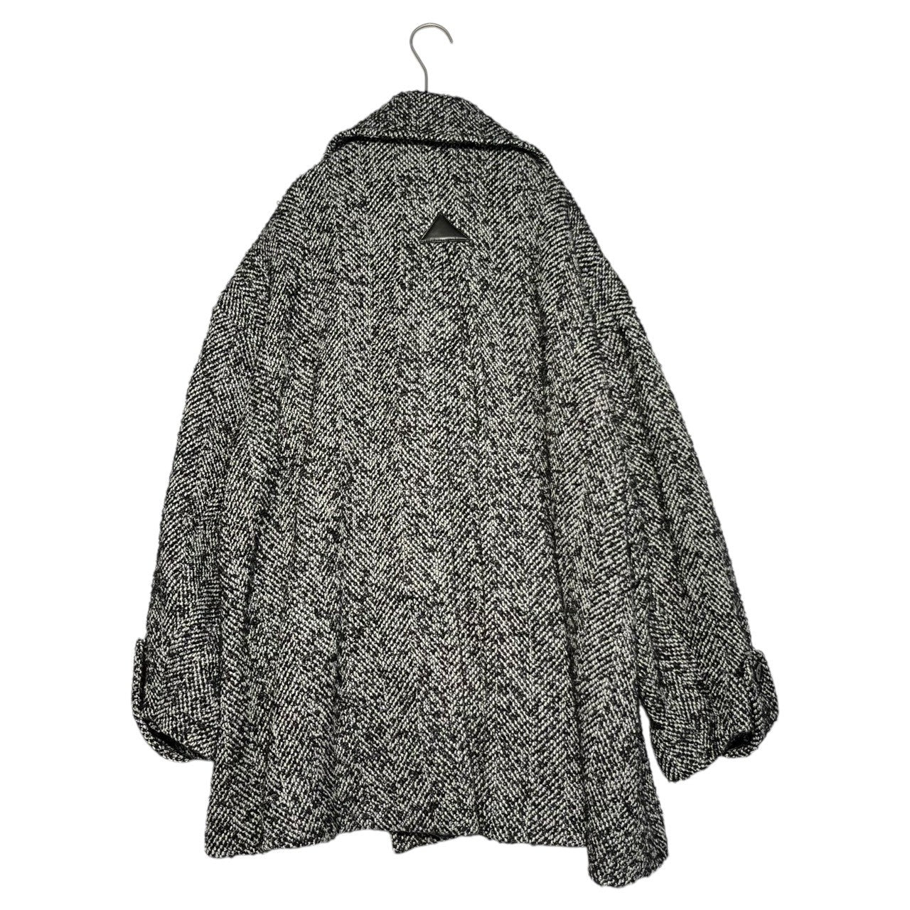 PUBLIC TOKYO(パブリックトーキョー) herringbone short coat ヘリンボーン ショート コート 161651011 FREE ブラック×ホワイト 参考定価39,600円 ウール ジャケット