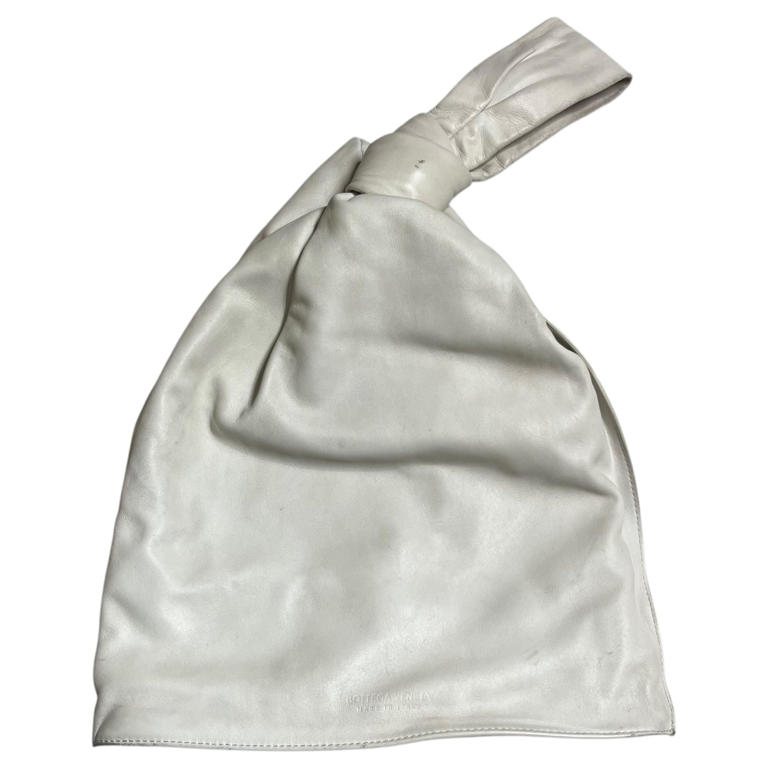 BOTTEGA VENETA(ボッテガヴェネタ) Triangle twist leather handbag トライアングル ツイスト レザー ハンドバッグ ホワイト