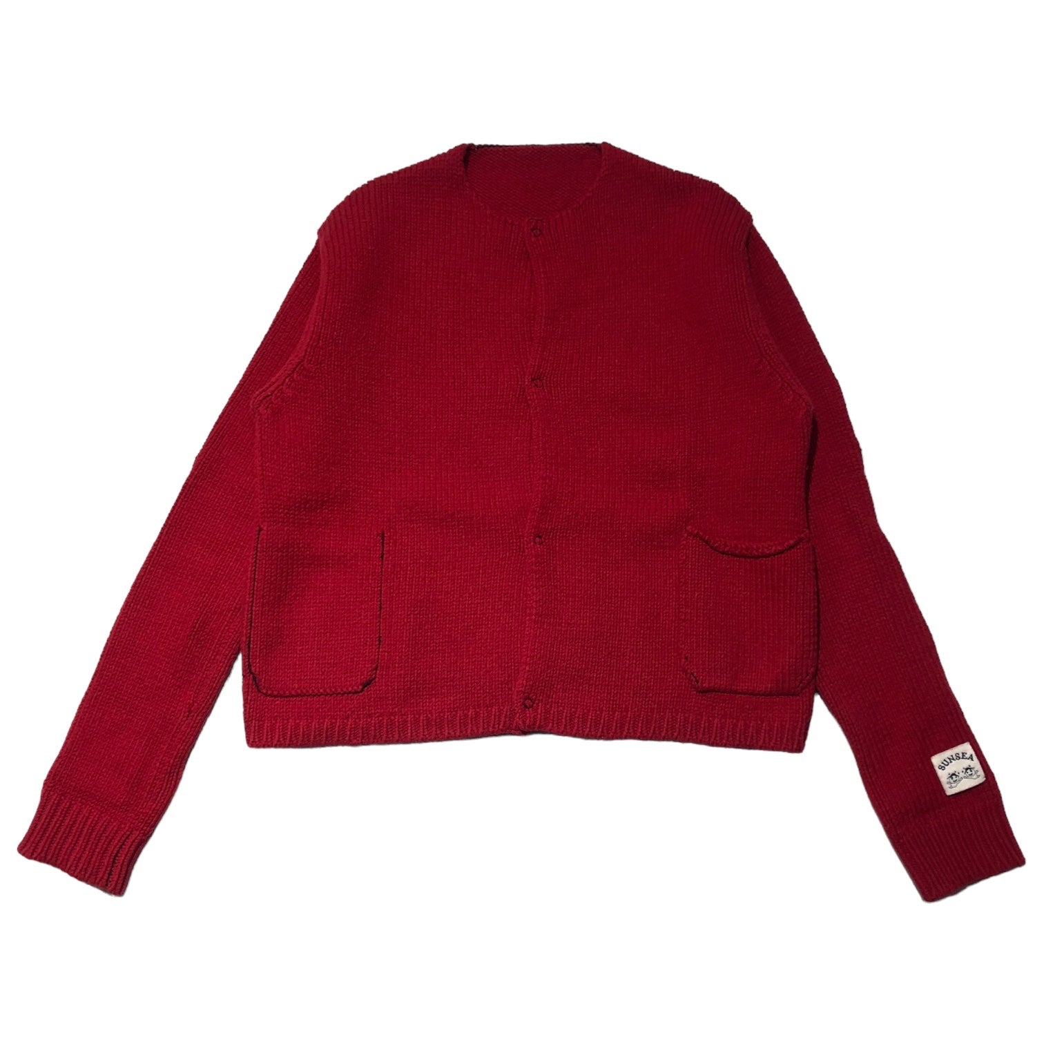 SUNSEA(サンシー) 17AW reversible knit cardigan リバーシブル ニット カーディガン - レッド