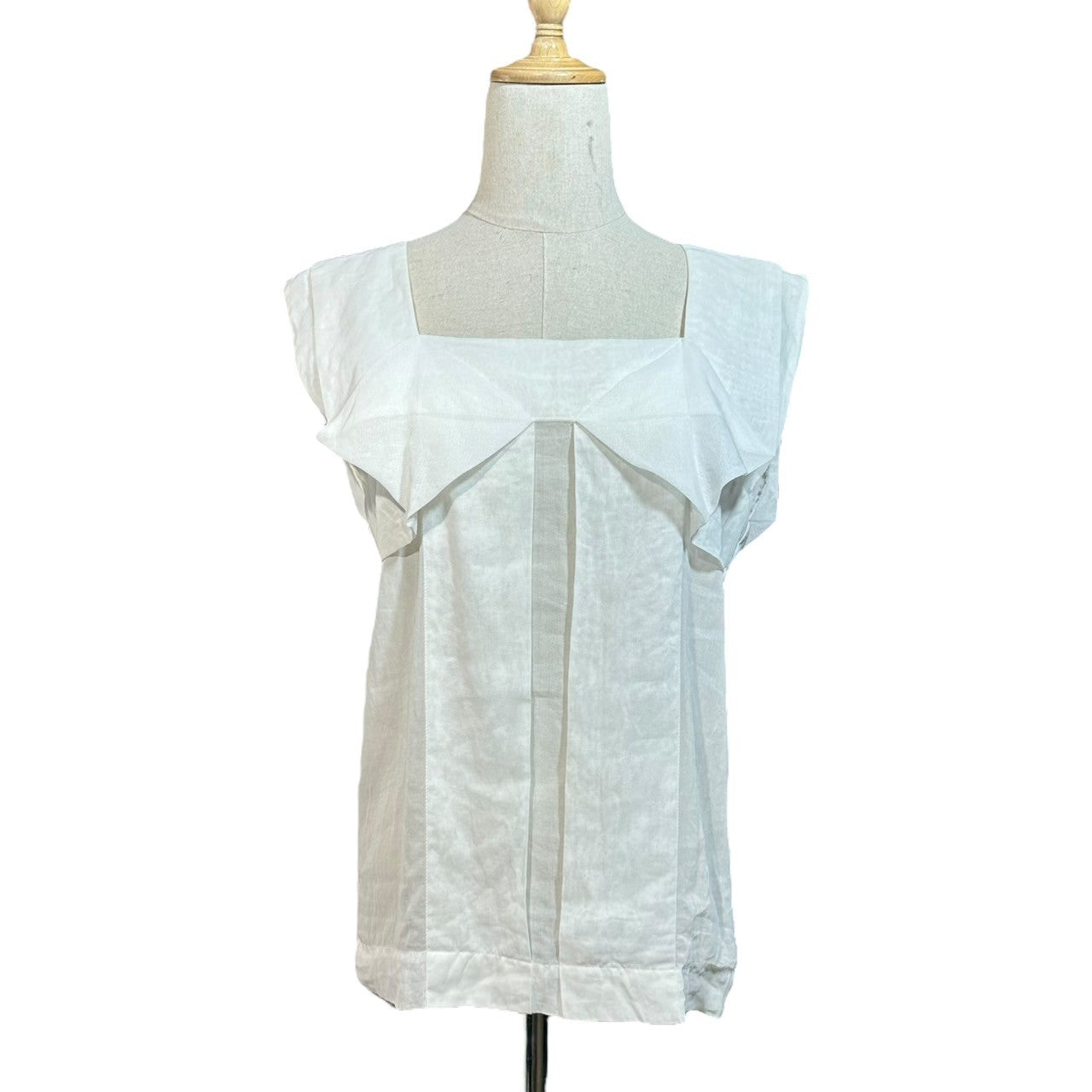 ISSEY MIYAKE(イッセイミヤケ) 90~00's Three-dimensional design sleeveless blouse 立体デザイン ノースリーブ ブラウス ホワイト 品質表示タグ無