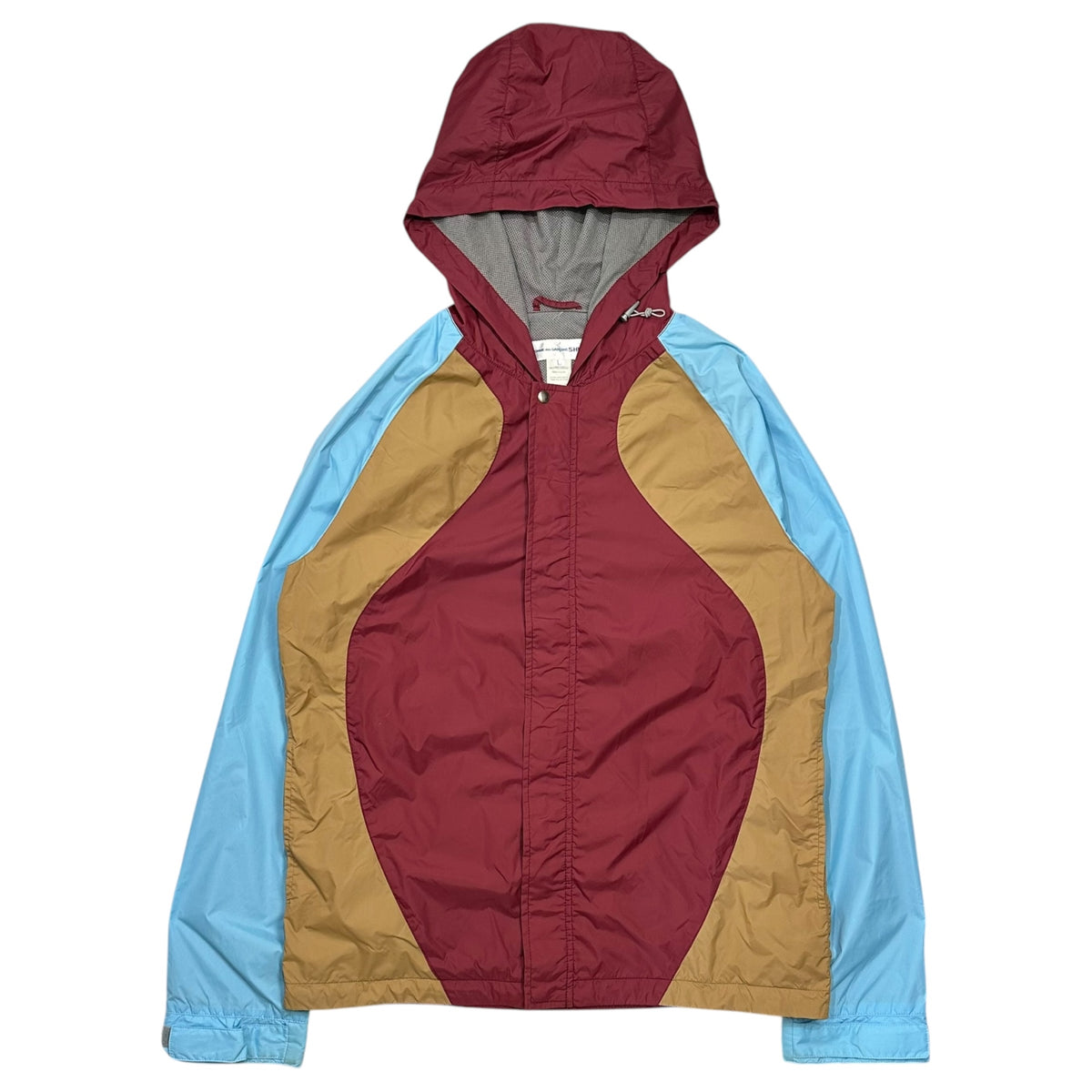 COMME des GARCONS SHIRT(コムデギャルソンシャツ) 2011SS Triple-Color Nylon Zip-Up Hoodie トリプル カラー ナイロン ジップ アップ フーディー S17901 L ワインレッド×ベージュ×ライトブルー