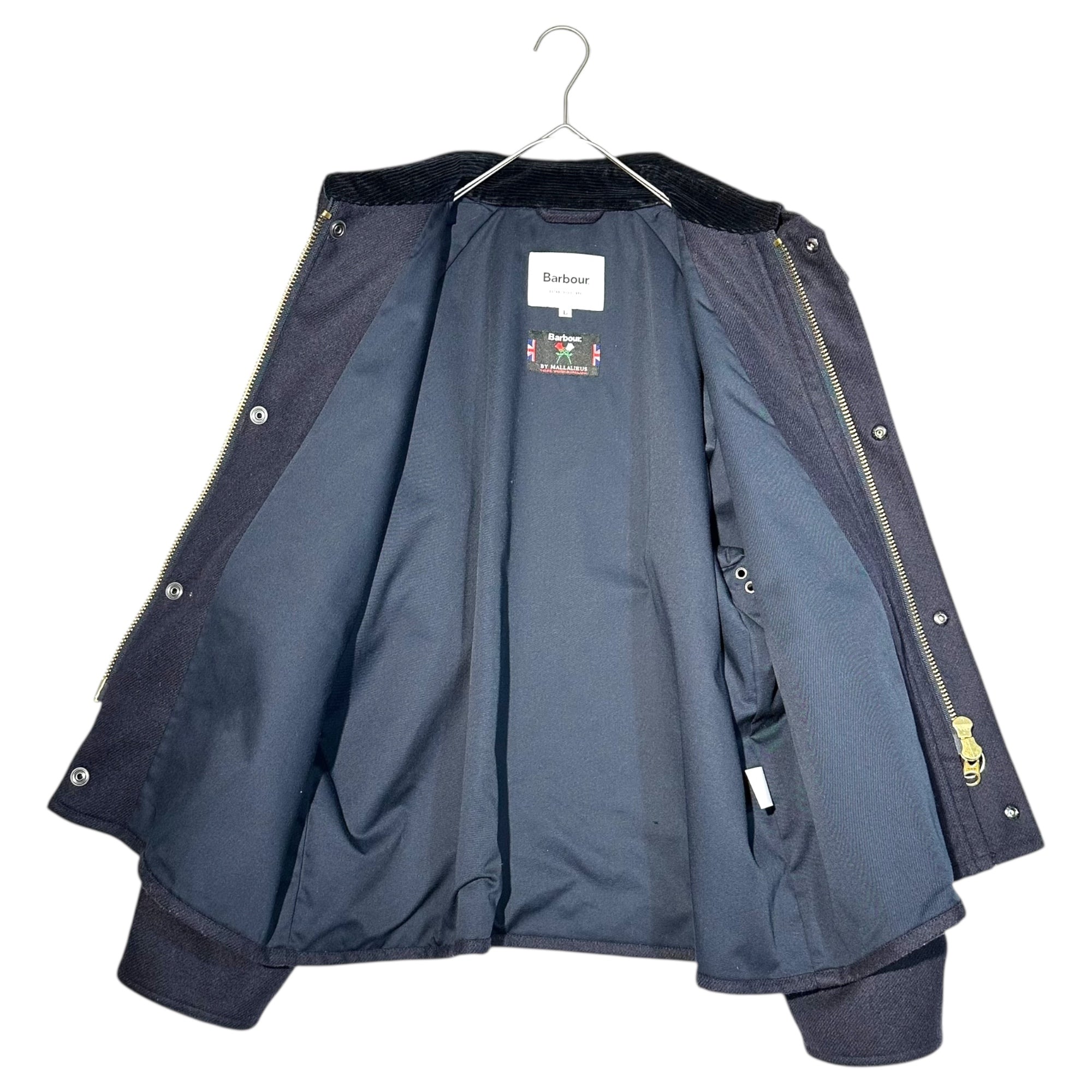 Barbour(バブアー) BY MALLALIEUS SPEY JACKET マラリウス スペイ フィッシング ウール ジャケット 2102023 L ネイビー ブルゾン ショート丈