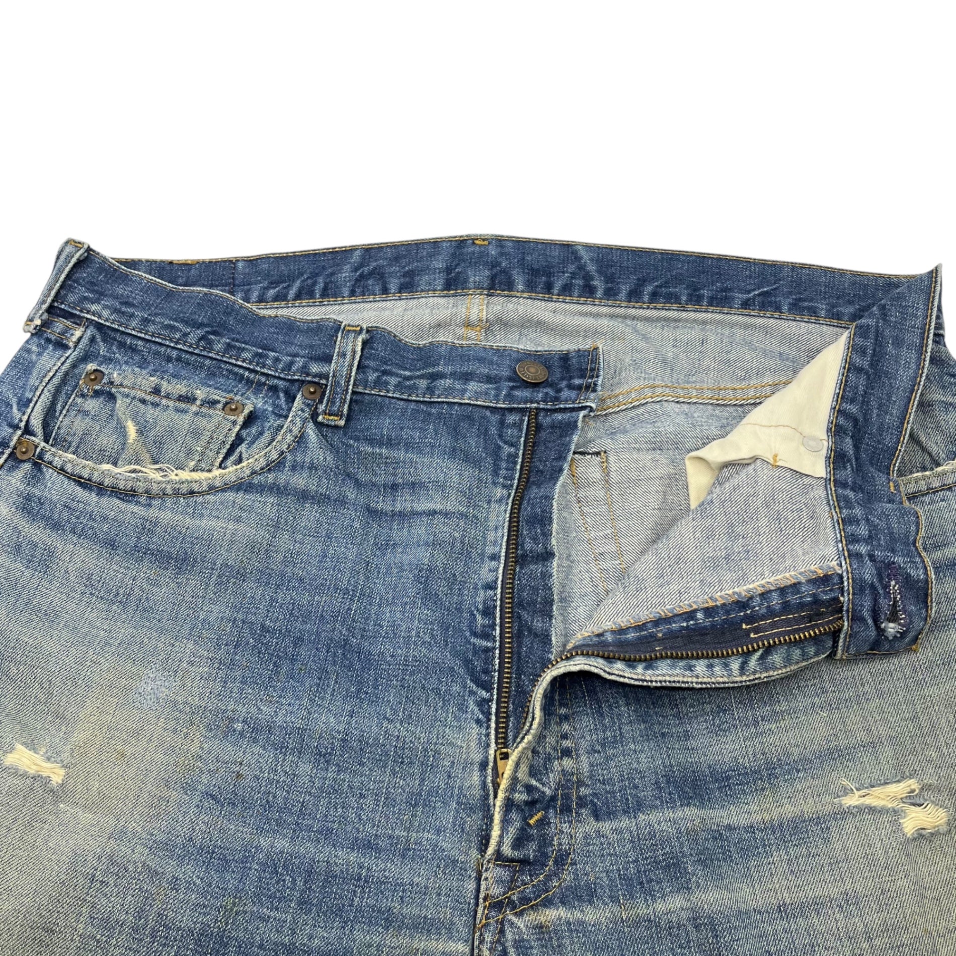 Levi's(リーバイス) 70’s 66前期 505 Vintage straight denim pant ヴィンテージ ストレート デニム パンツ 505-021 W40(実寸W37~38) インディゴ 75年7月製造 裏ボタン8 42TALON スモールe 70年代