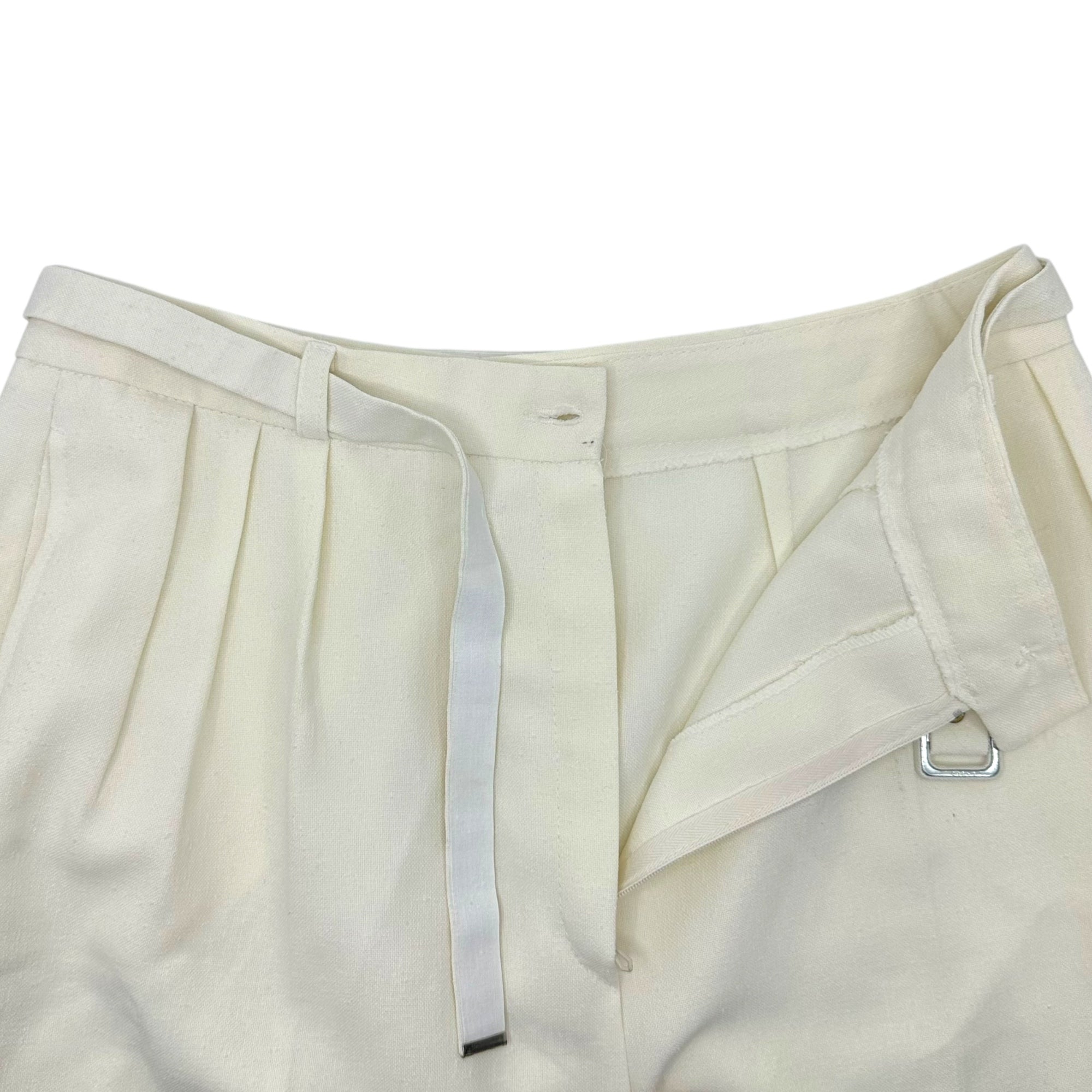 Euro Vintage(ヨーロッパヴィンテージ) Milky_60’s~ center press tac pants/センタープレスタックパンツ 表記なし(Mサイズ程度) ホワイト ベルト付属