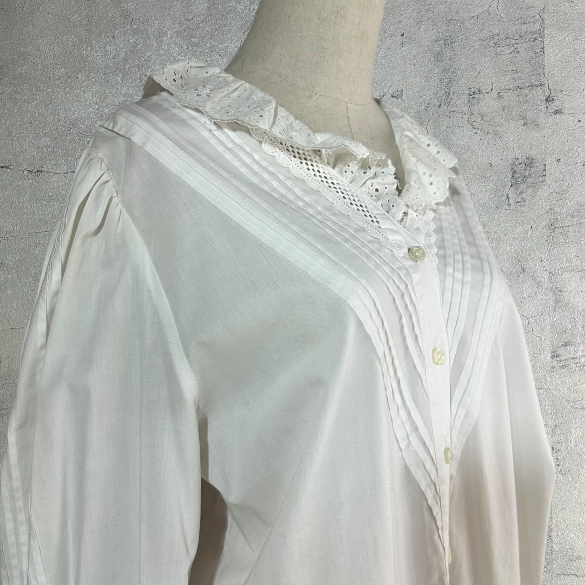 VINTAGE(ヴィンテージ) 60's~ center design long sleeve shirt センターデザイン長袖シャツ M~L程度 ベージュ×ブラウン