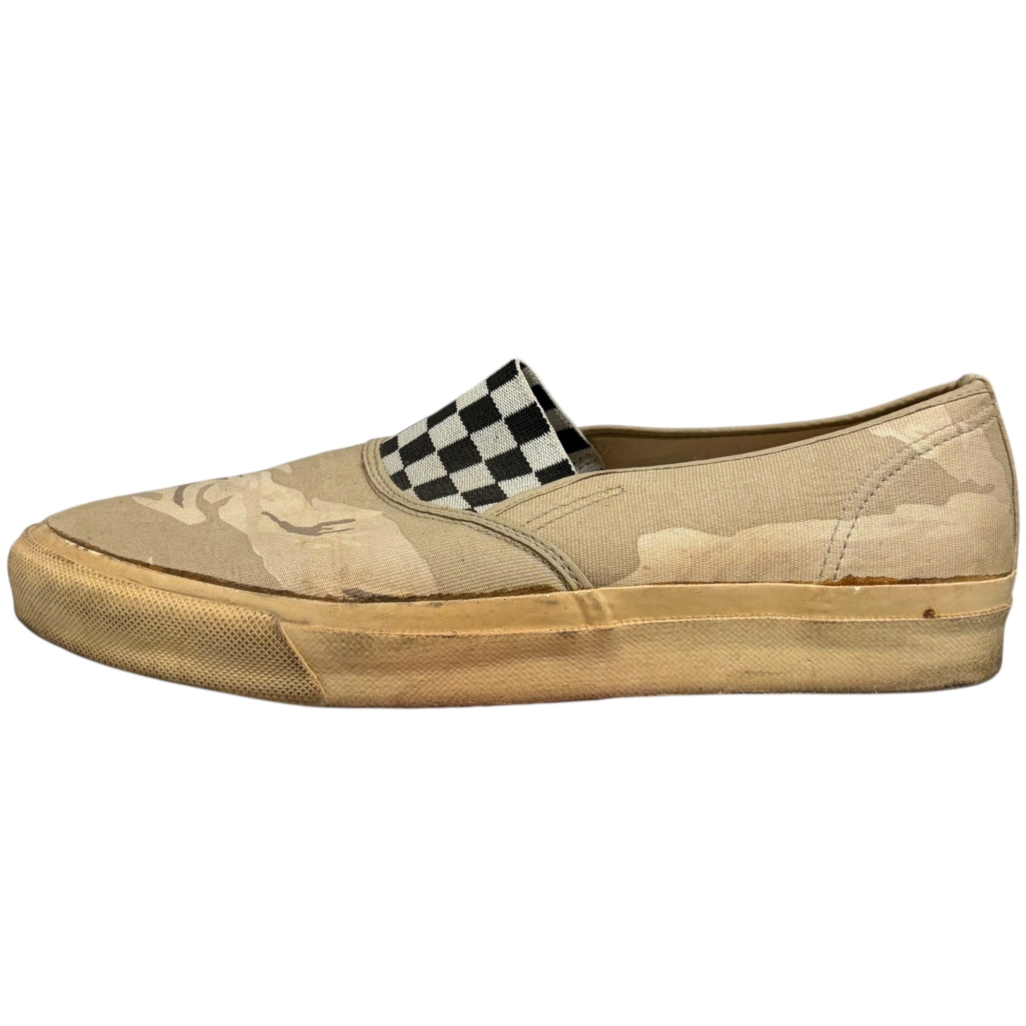 UNDERCOVER(アンダーカバー) Camouflage Checkered Flocked Slip-On カモフラ チェッカー フロッカー スリッポン 26.5cm ベージュ スニーカー