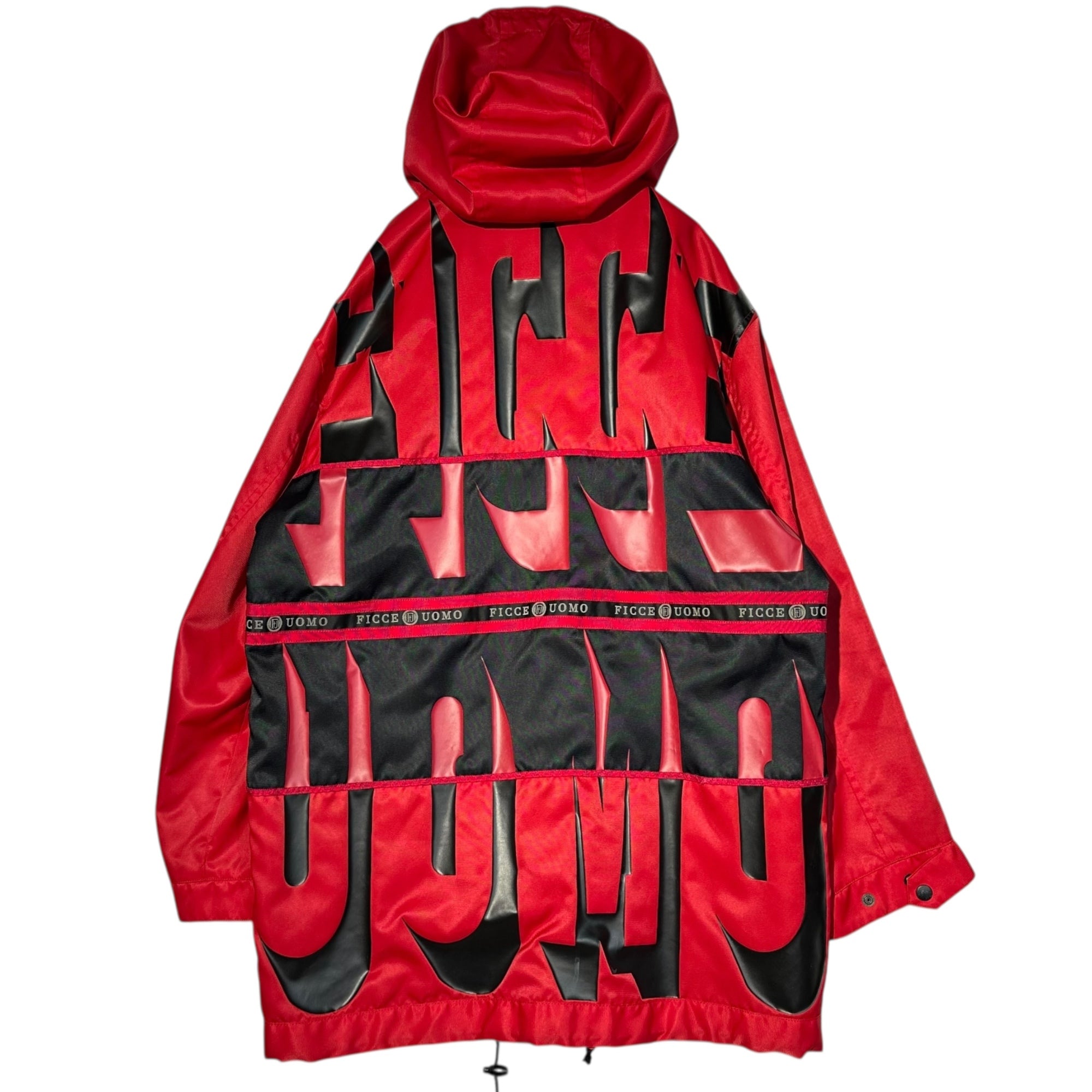 FICCE JEANS(フィッチェジーンズ) 00’s Nylon Racing Hooded Jacket ナイロン レーシング フーデッド ジャケット JRAV-07 表記無(FREE) ブラック×レッド Y2K マウンテンパーカー ドン小西ブランド